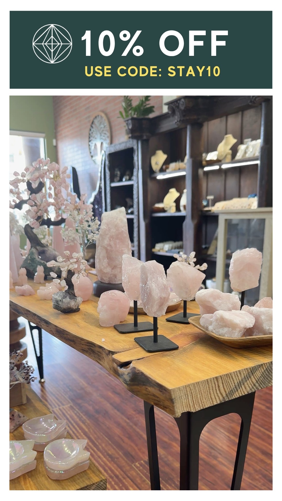Earths Elements Facebook ad: 10% Off!