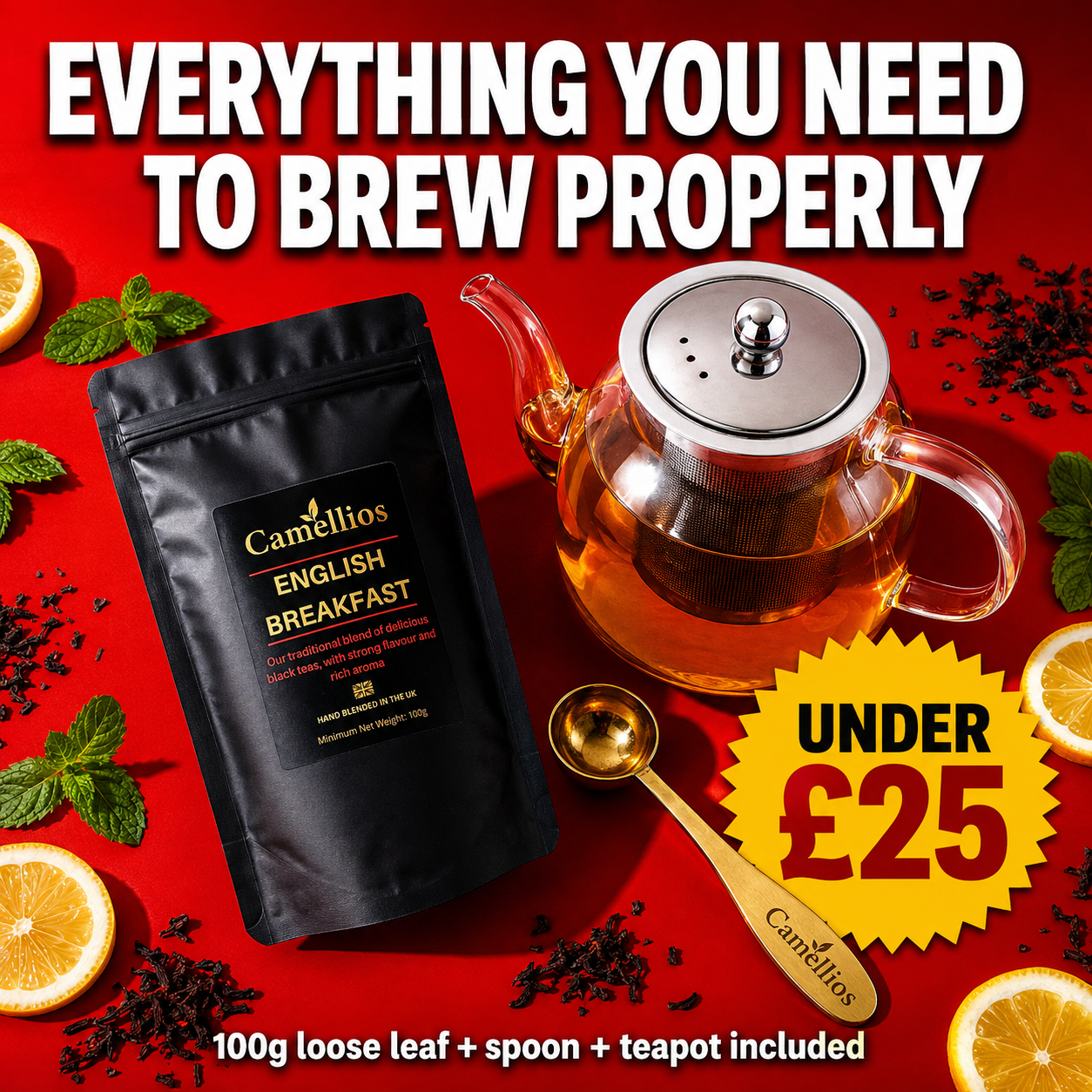 Camellios Facebook ad: Loose Leaf Tea, Done Right