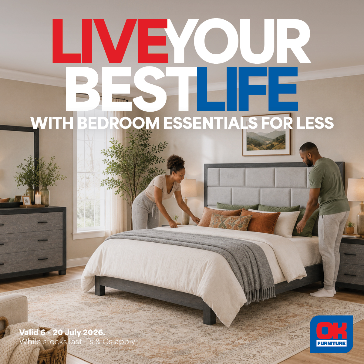 OK Furniture Facebook ad: Whether it’s a small bedroom refresh or a…