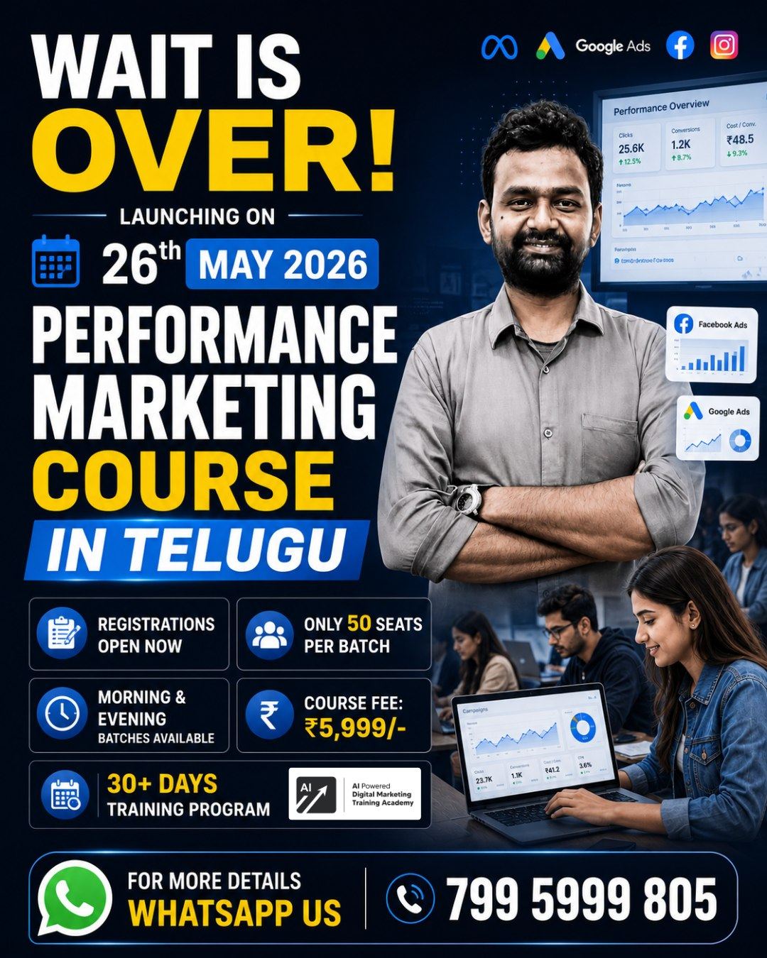 Ai Powered Digital Marketing Academy Facebook ad: The wait is over.