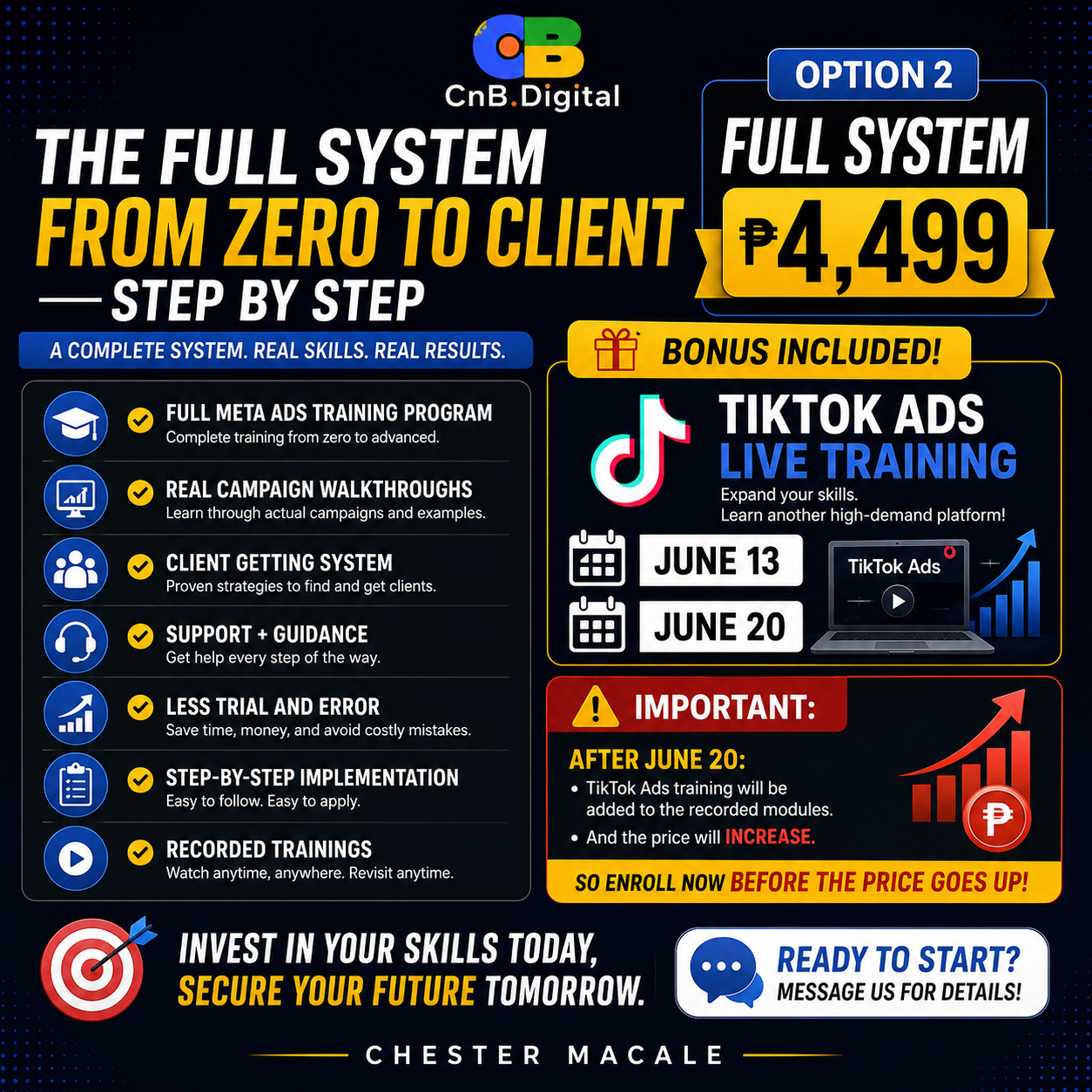 Chester Macale Facebook ad: Learn the System Behind Winning Meta Ads.