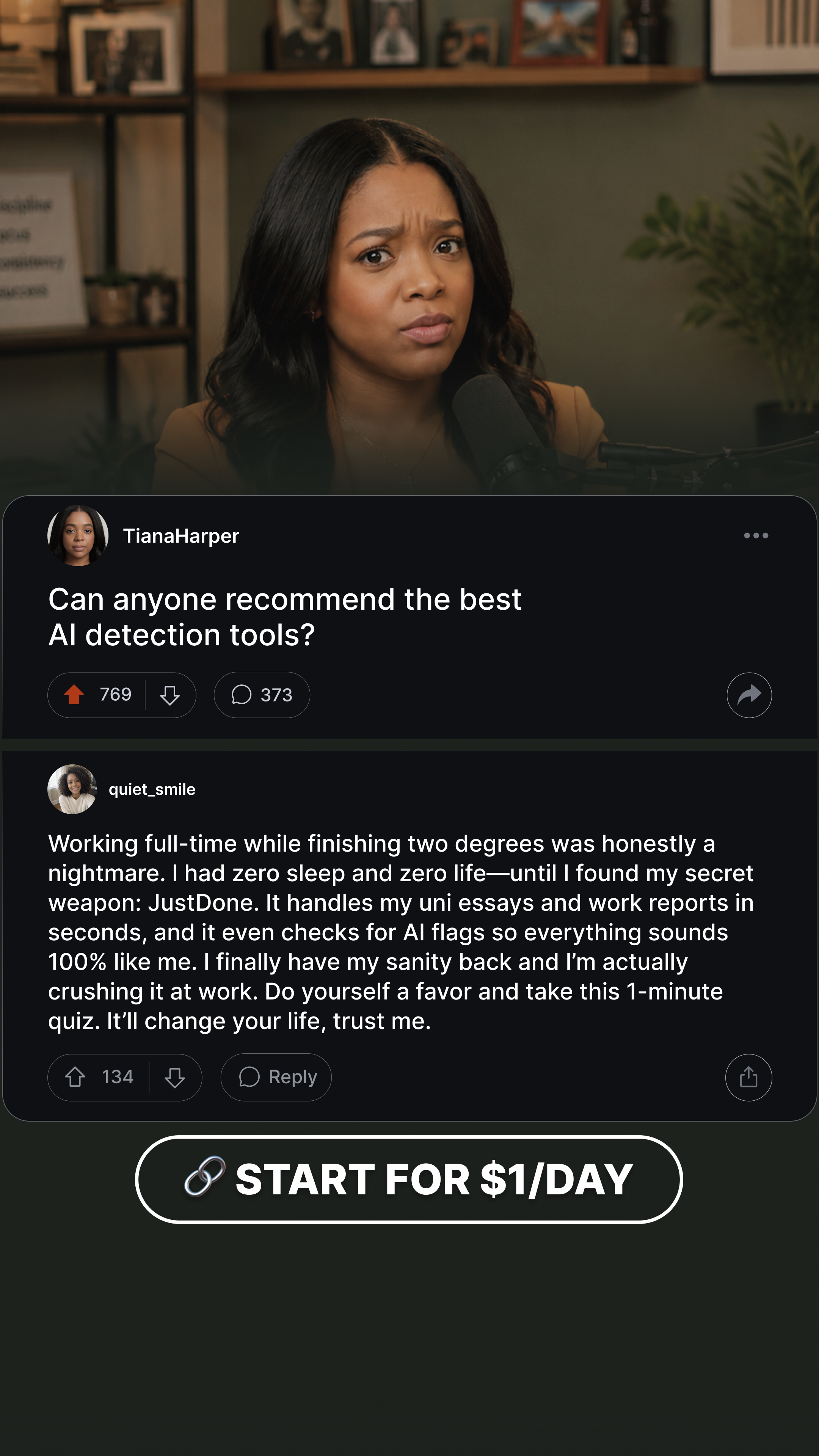 JustDone Facebook ad