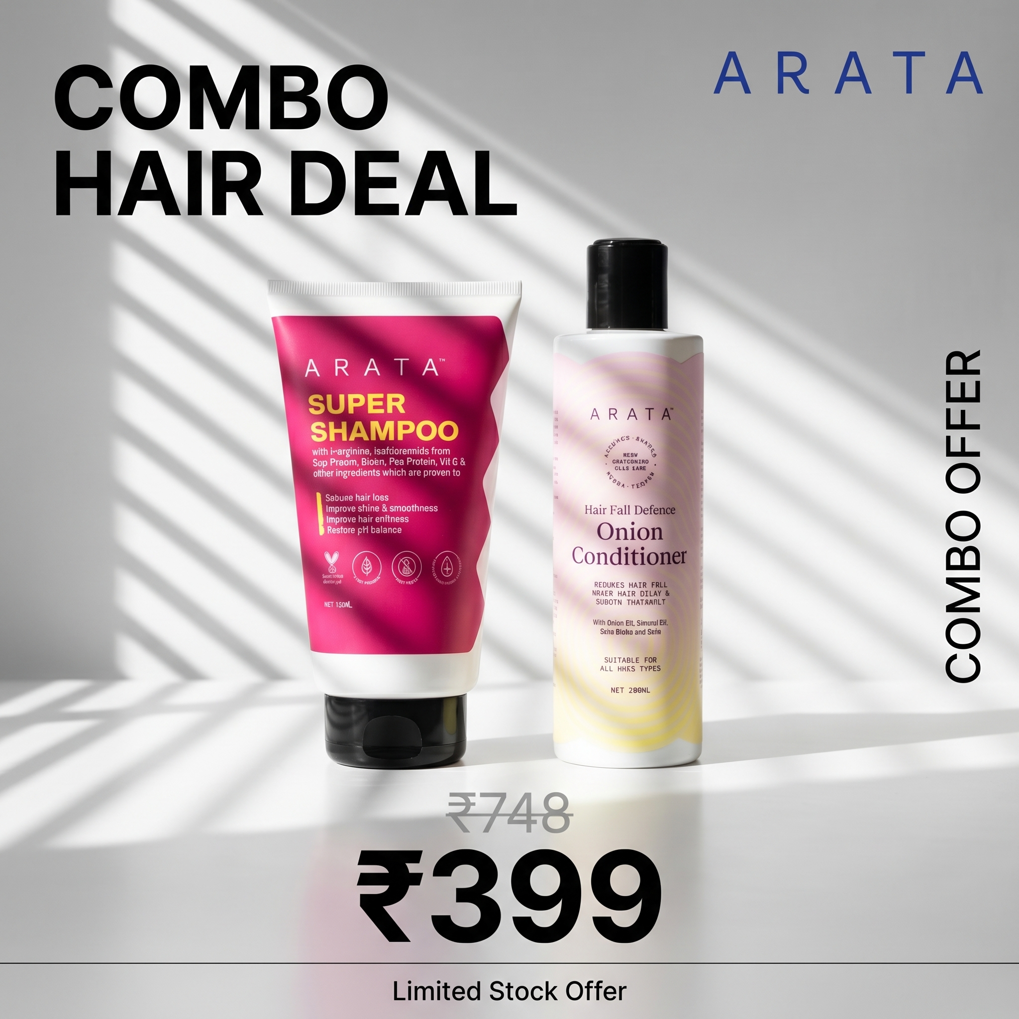 Arata Clearance Sale Facebook ad: Stronger Hair Starts Here