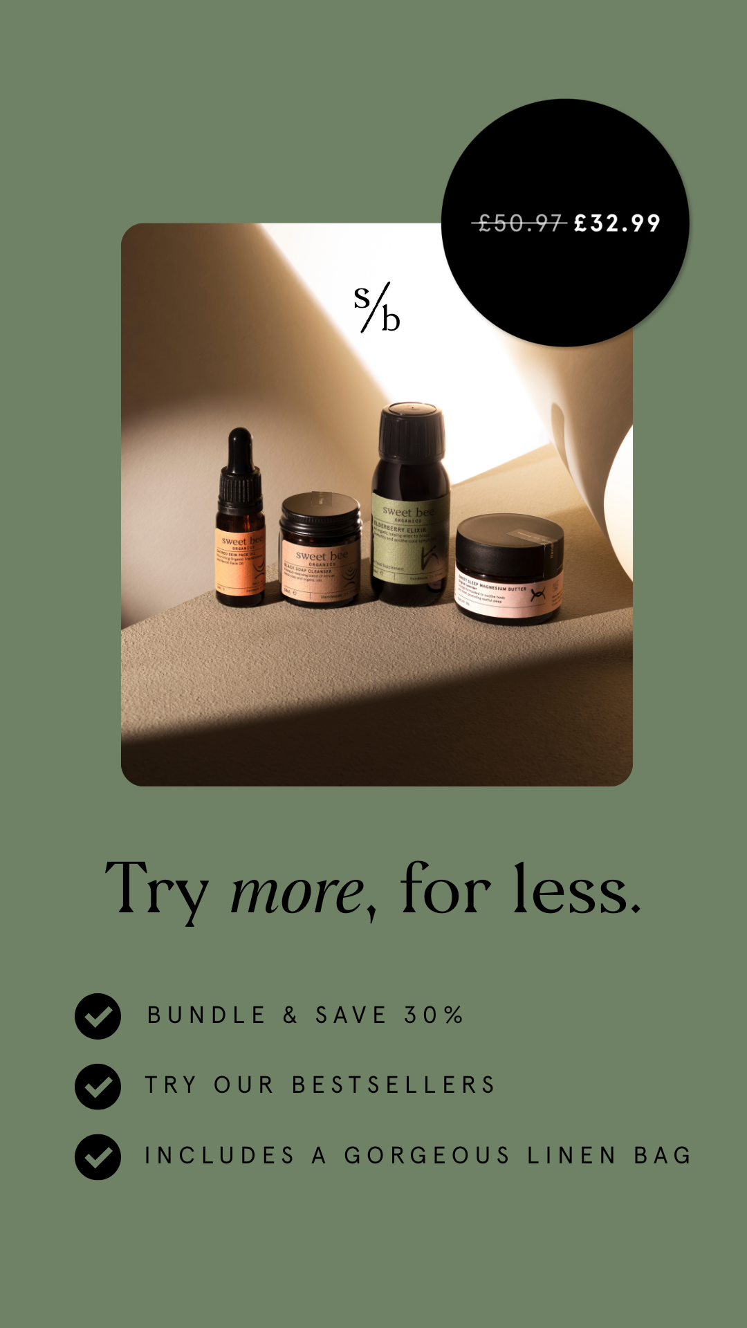 Sweet Bee Organics Facebook ad