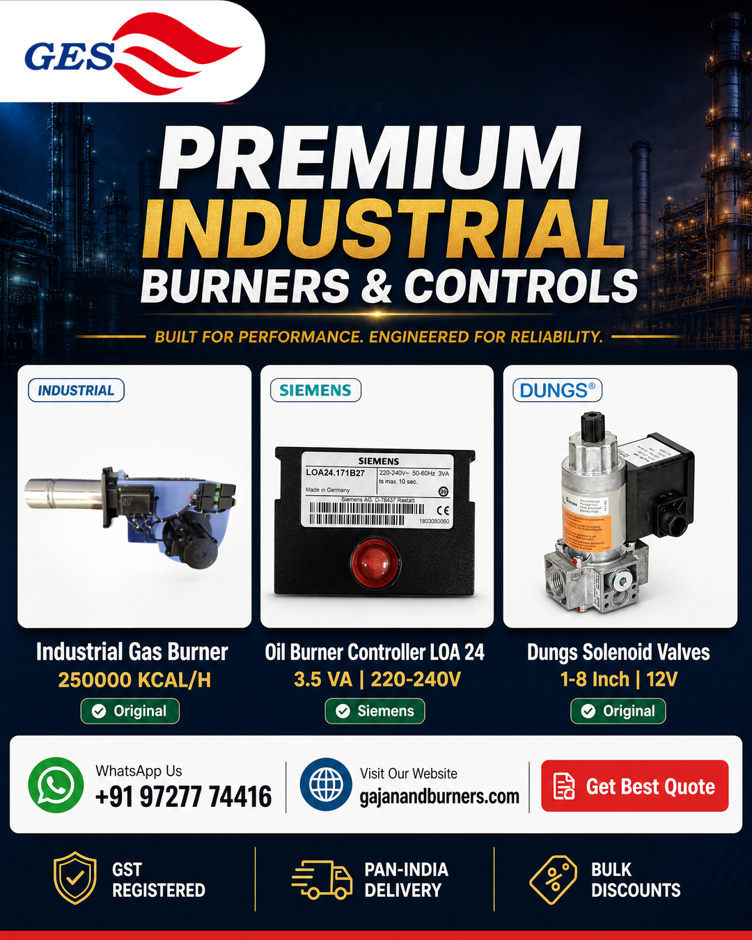 Gajanand Engineering And Services Facebook ad: Get Best Price on Burner Solutions