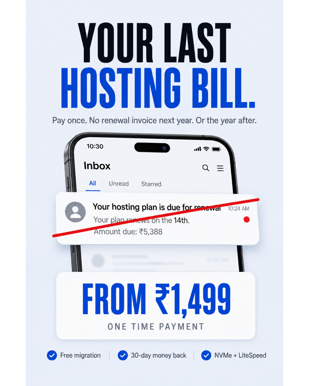 SitePex Facebook ad: Your Last Hosting Bill
