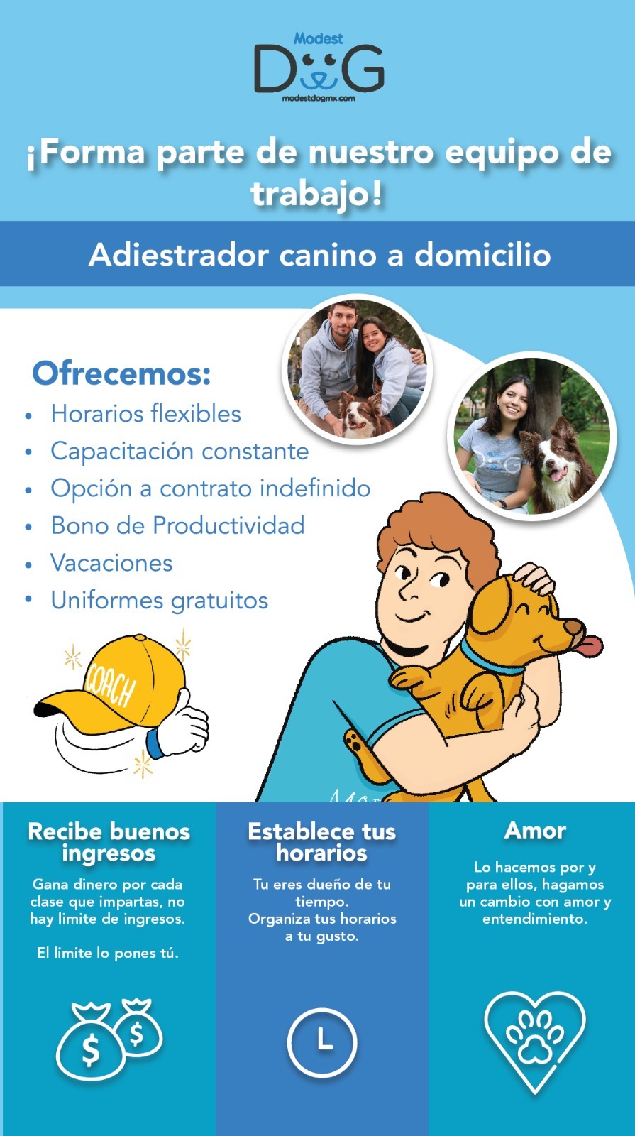 Modest Dog Adiestramiento Canino Positivo a Domicilio Facebook ad: trabajo coach canino