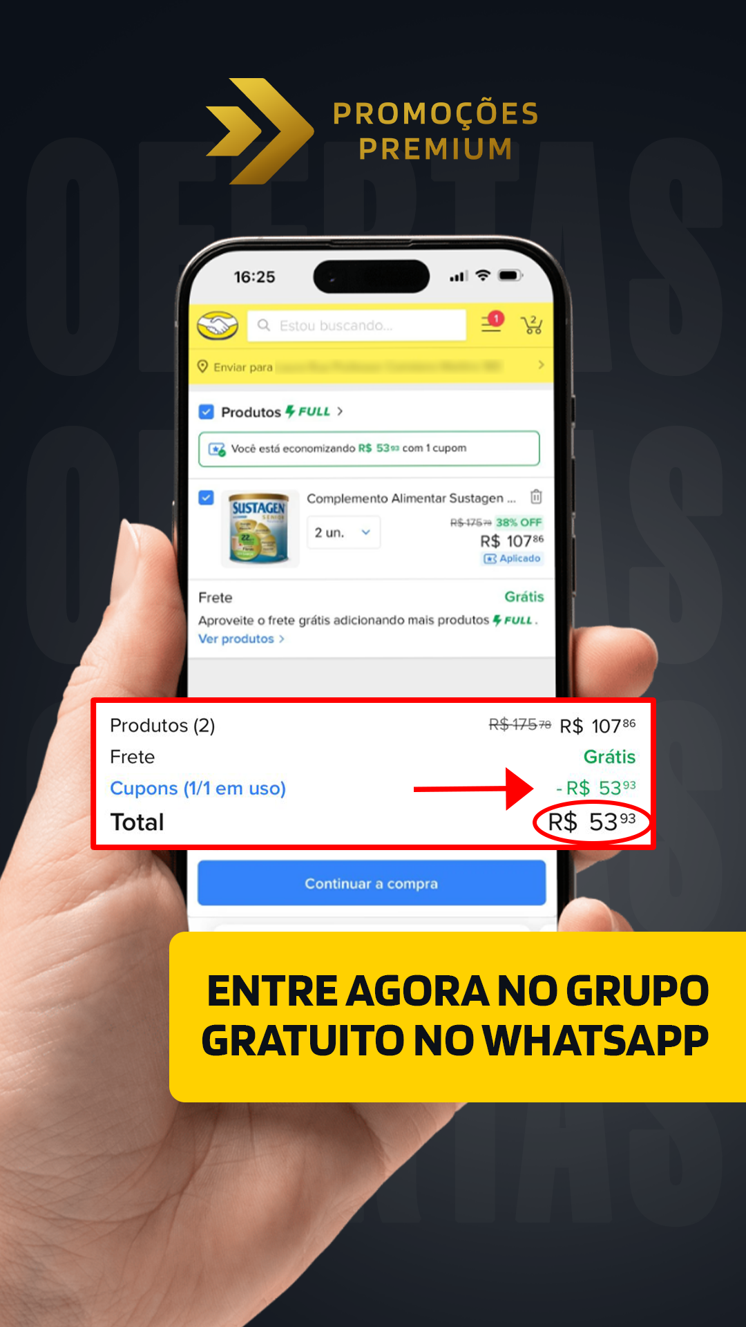 Promoções Premium Facebook ad