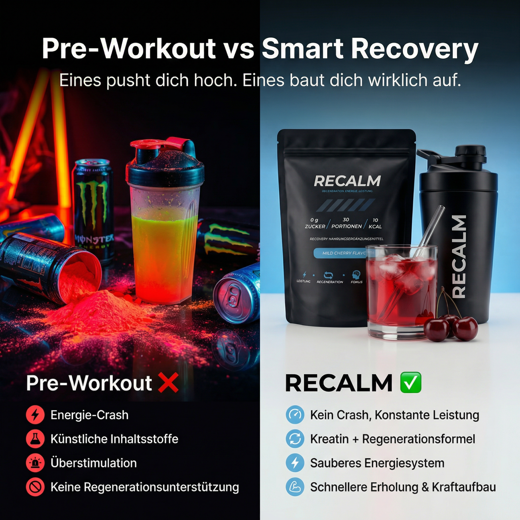 Recalm Facebook ad: Neu: Kauf auf Rechnung