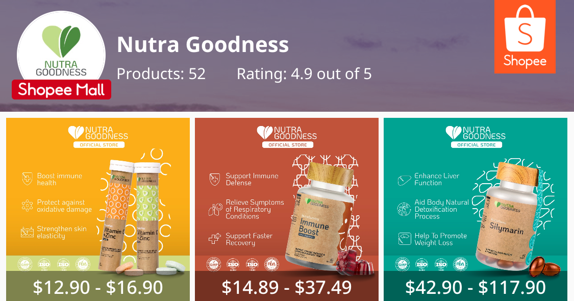 Nutra Goodness Facebook ad: Nutra Goodness Official Store x Shopee