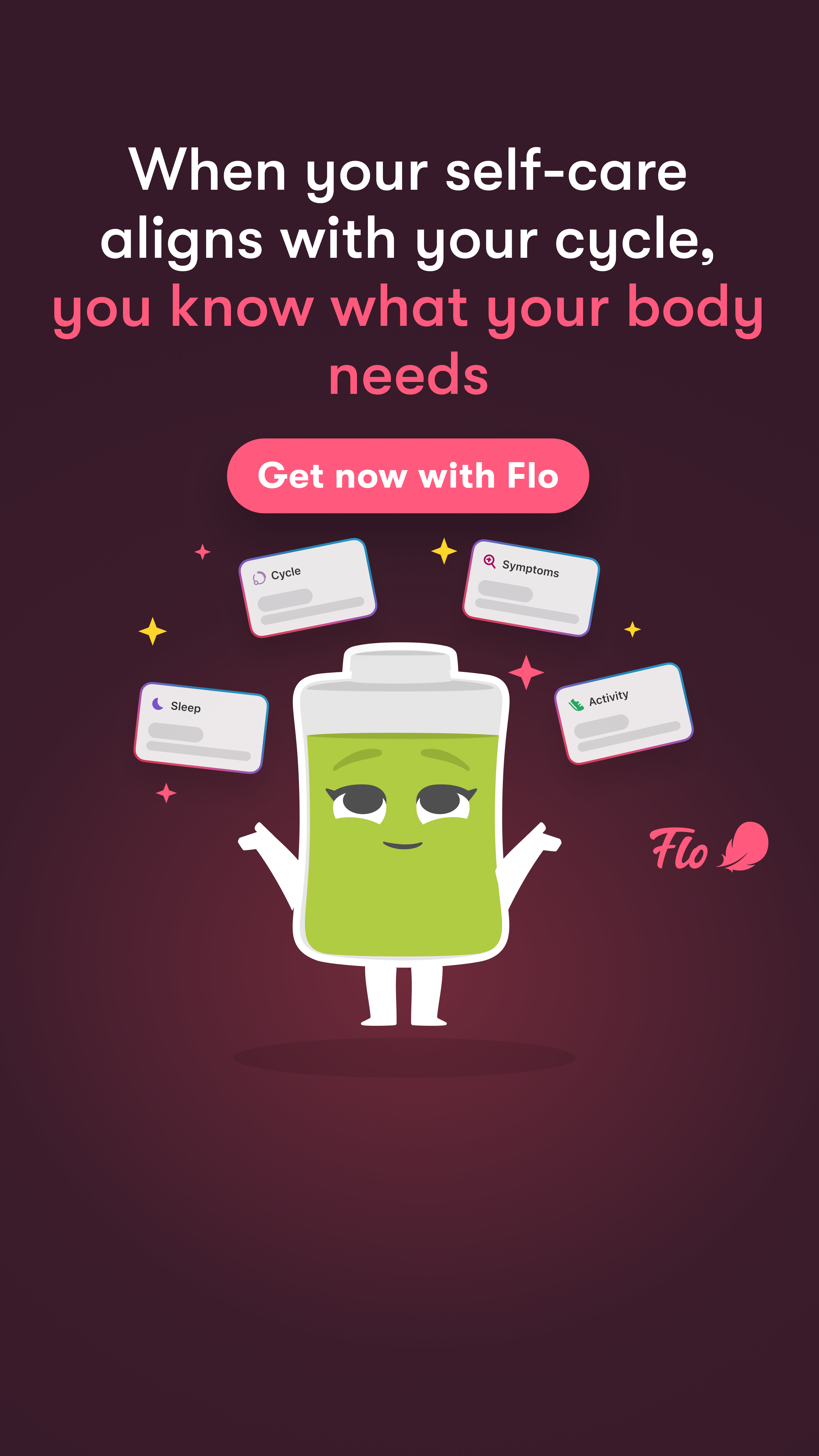 Flo Health App Facebook ad: Start using Flo today!