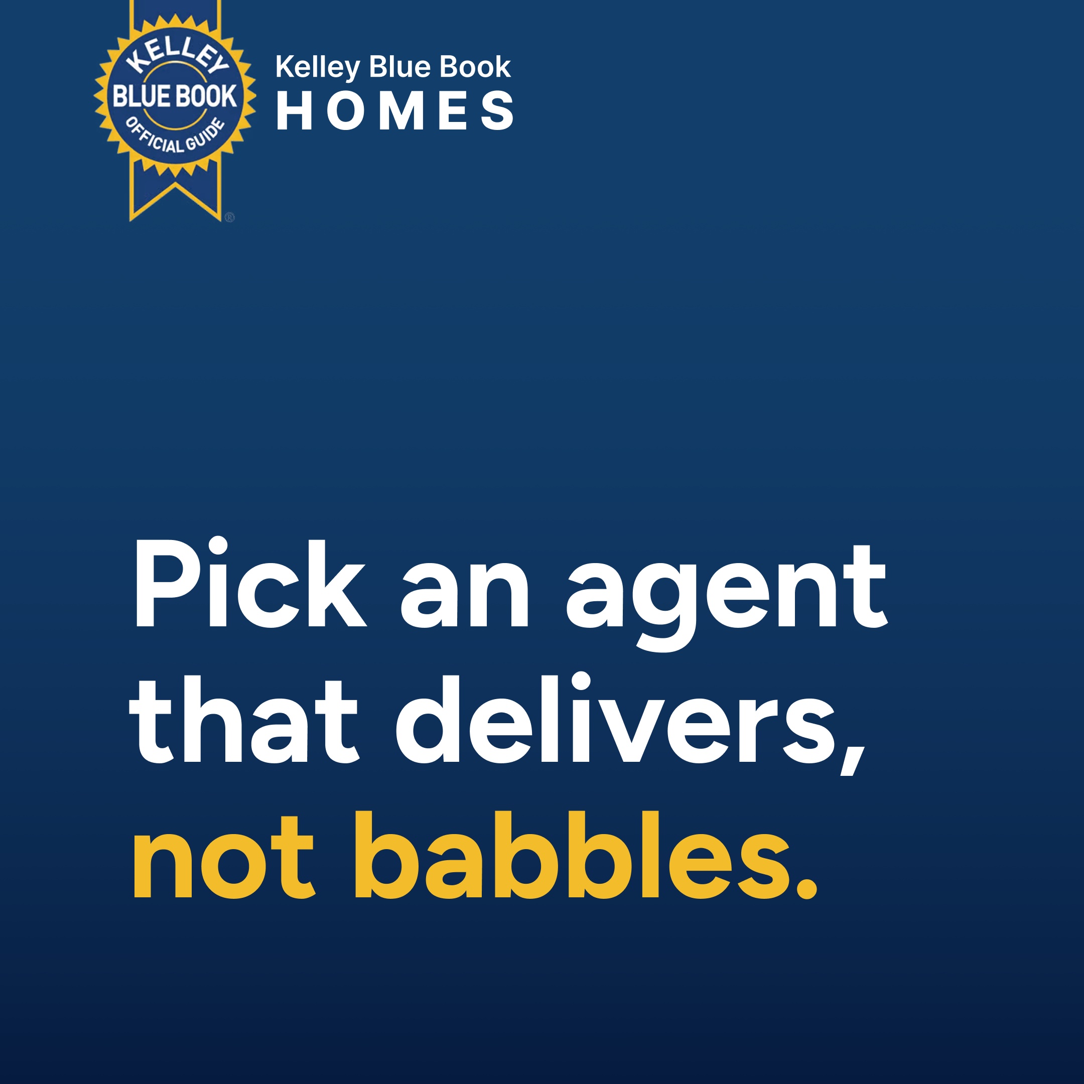 Kelley Blue Book Homes Facebook ad: Browse vetted top agents