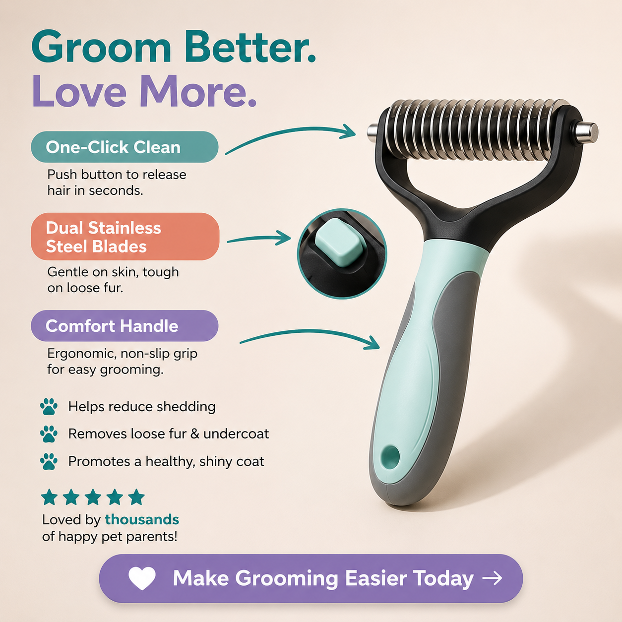 Golden Pawz Facebook ad: Reduce Shedding Up To 95%