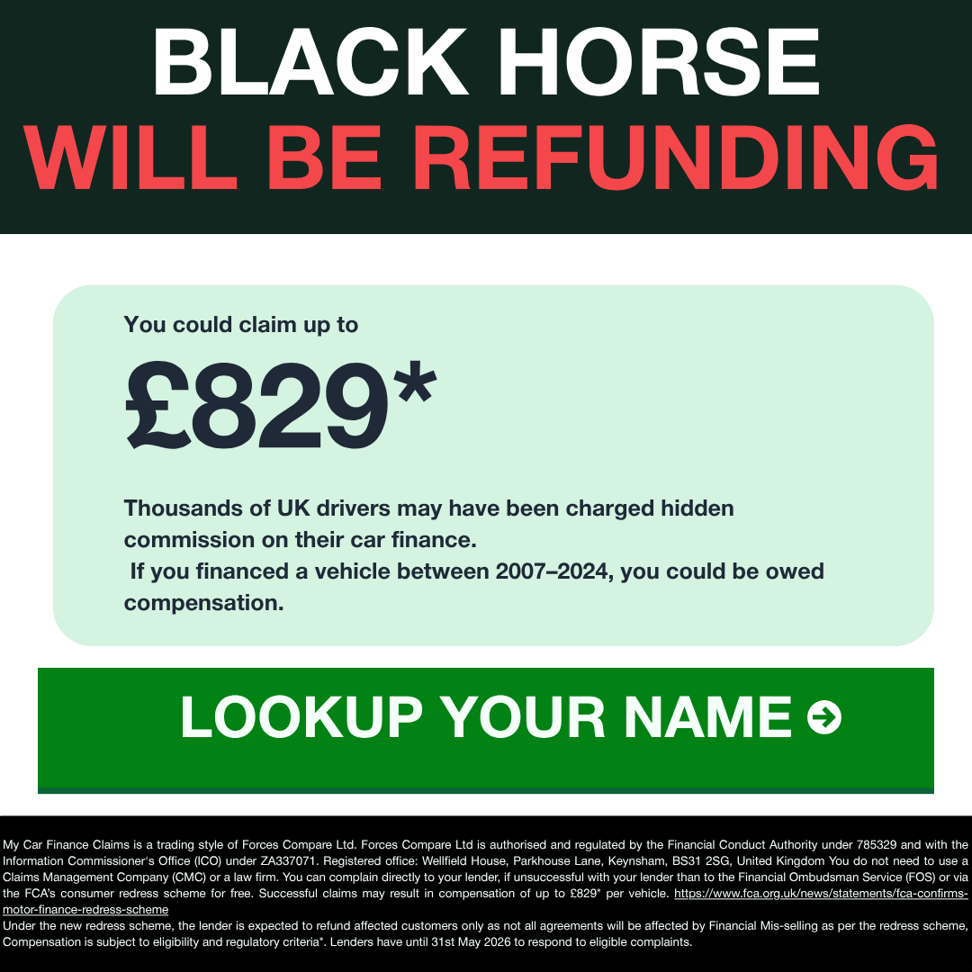 Mycarfinance.claims Facebook ad: LOOKUP YOUR NAME