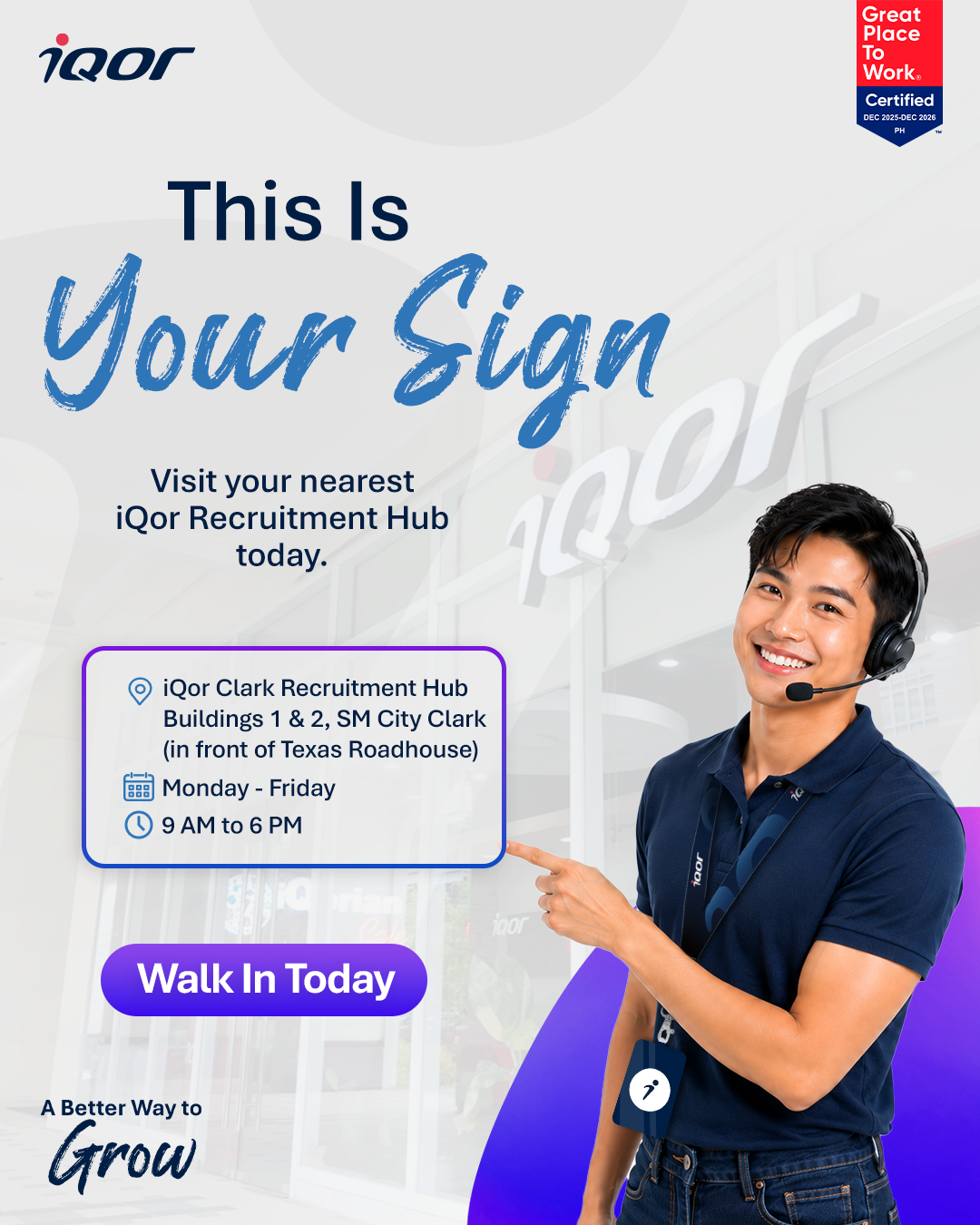 iQor Philippines Facebook ad: iQor Clark -- Where Better Careers Begin