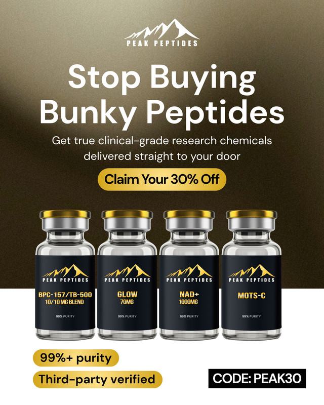 Peak Peptide Facebook ad from Jun 1, 2026