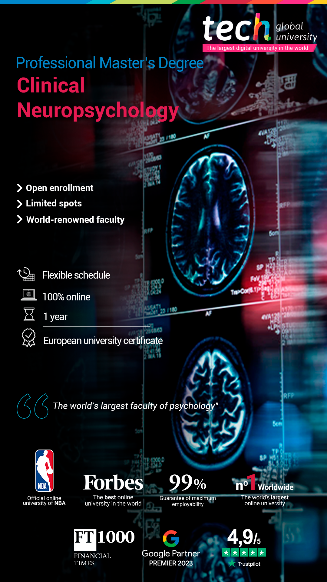 Tech school of psychology Facebook ad: Professional Master’s Degree in Clinical Neuropsychology