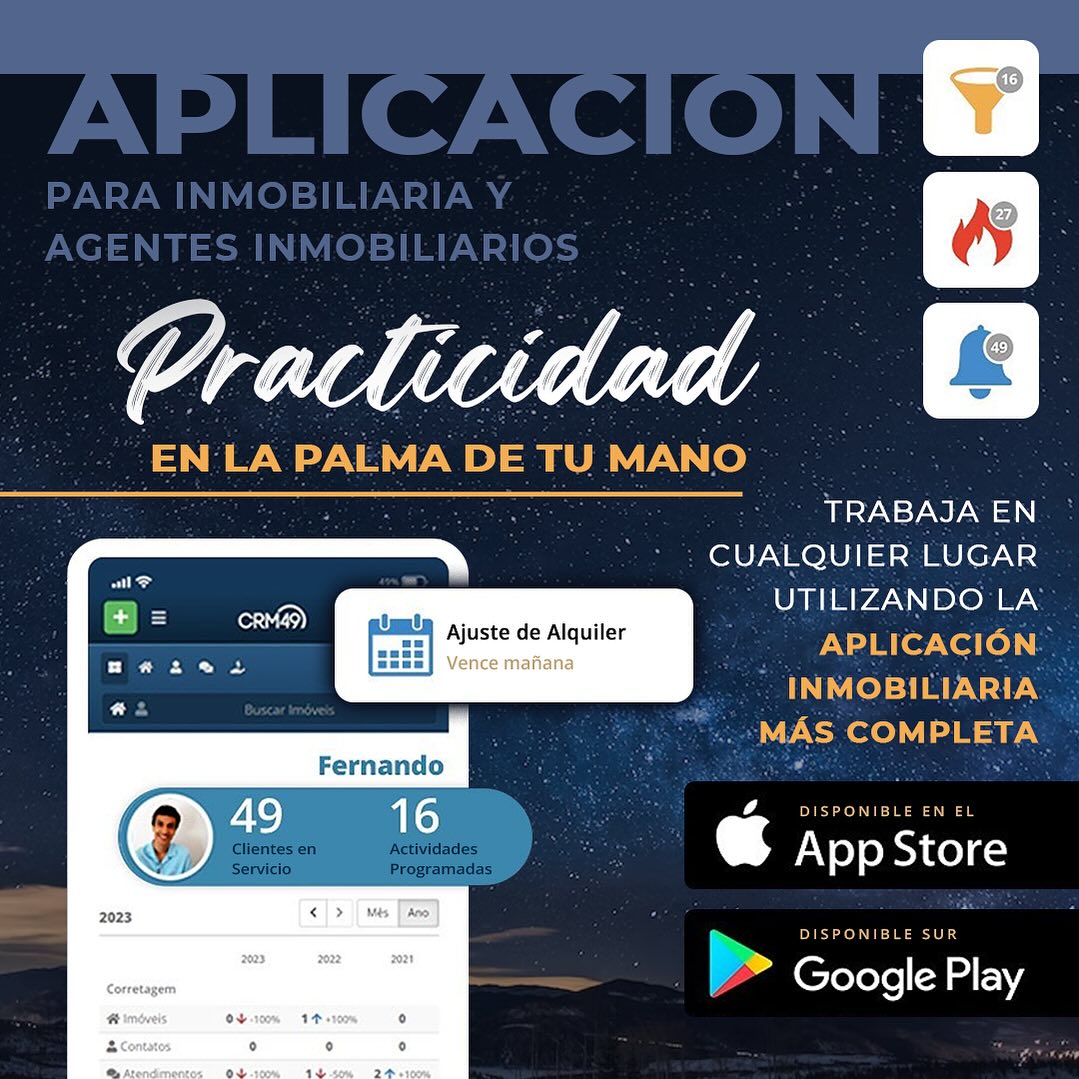 CODE 49 CRM Facebook ad: Trabaja desde cualquier lugar usando la App inmobiliaria…