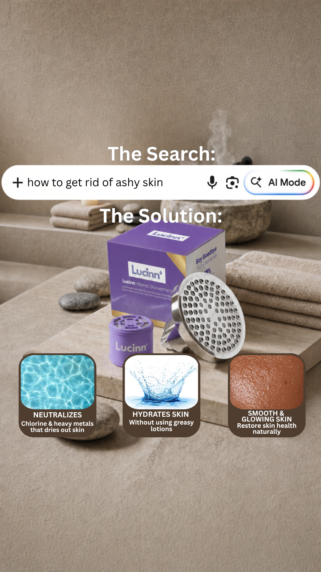 Lucinn Filtered Showerhead Facebook ad