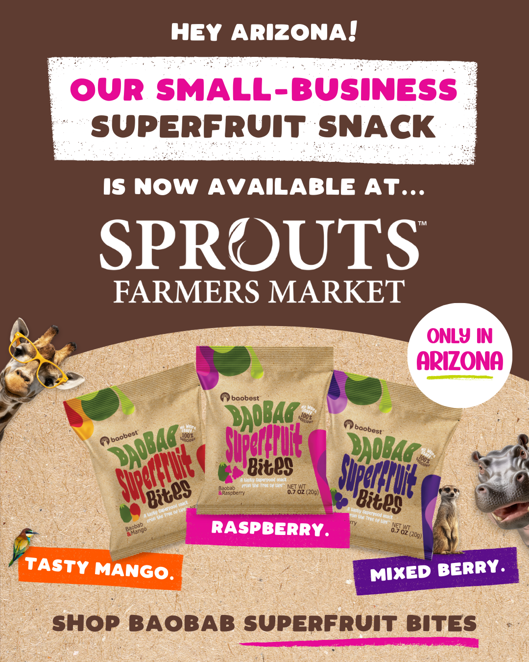 Baobab Foods Facebook ad: From Baobab Tree to Sprouts Aisles