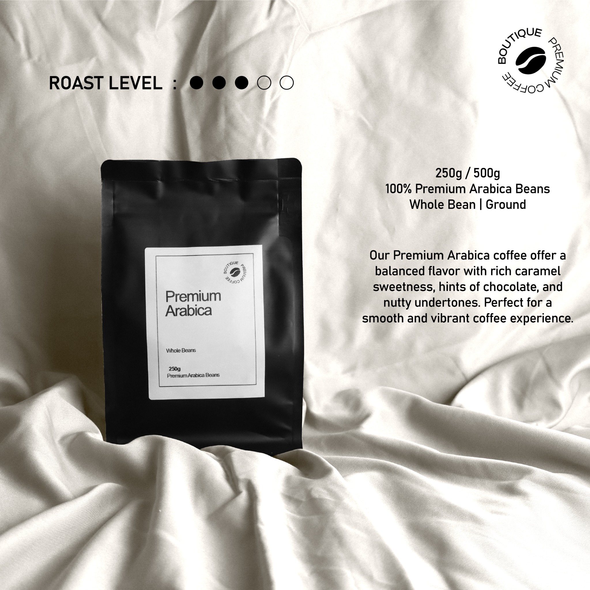 Boutique Premium Coffee Facebook ad: Premium Arabica Coffee