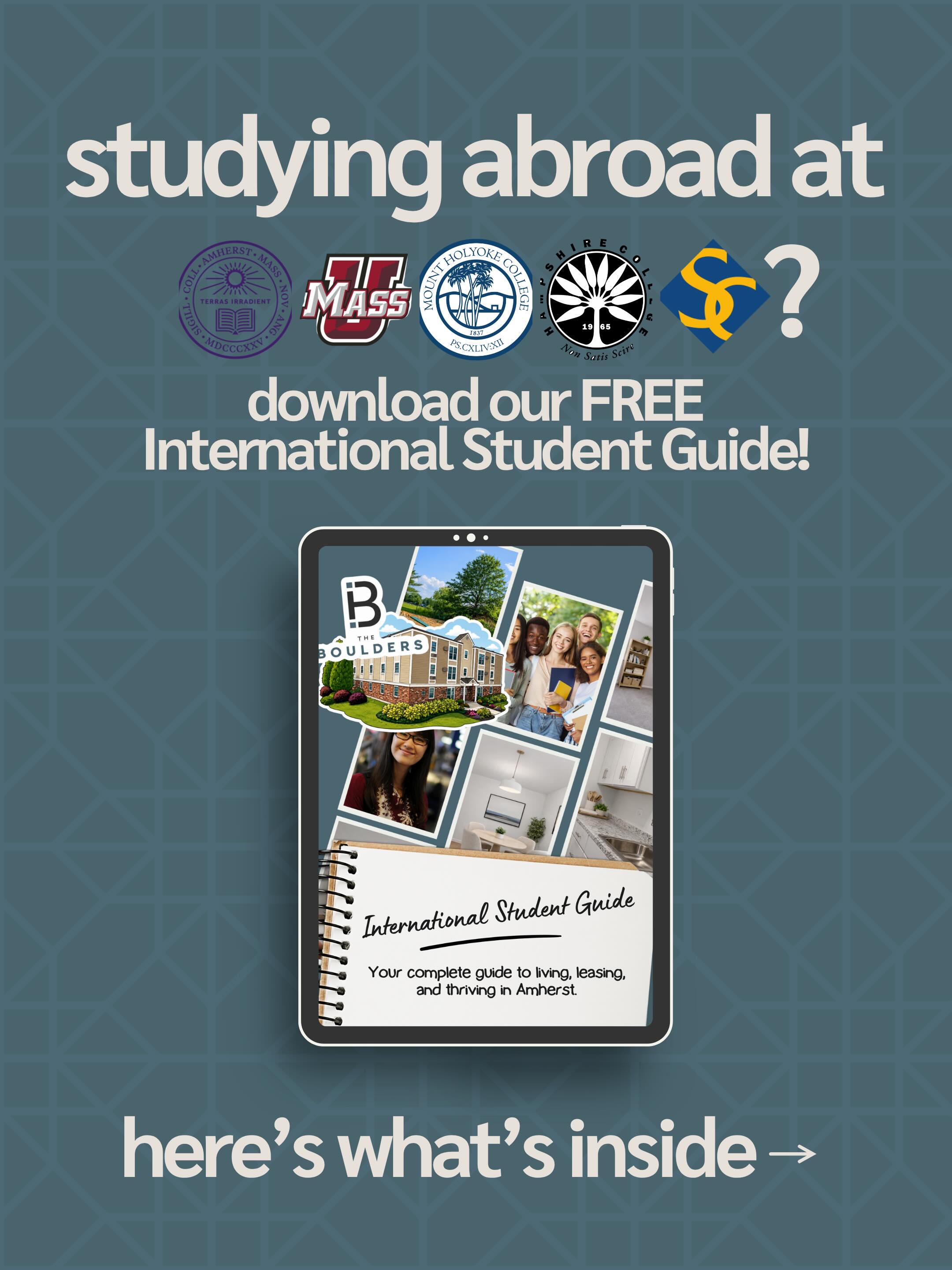 The Boulders Apartment Facebook ad: Planning to study near UMass Amherst?