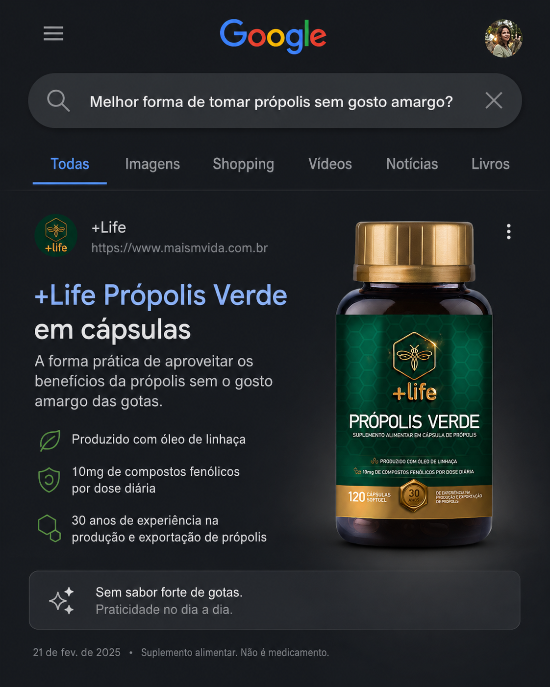 Mais Life - Suplementos Saudáveis Facebook ad