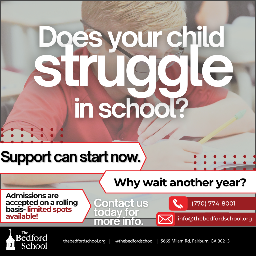 The Bedford School Facebook ad: Contact us now for a personal tour.