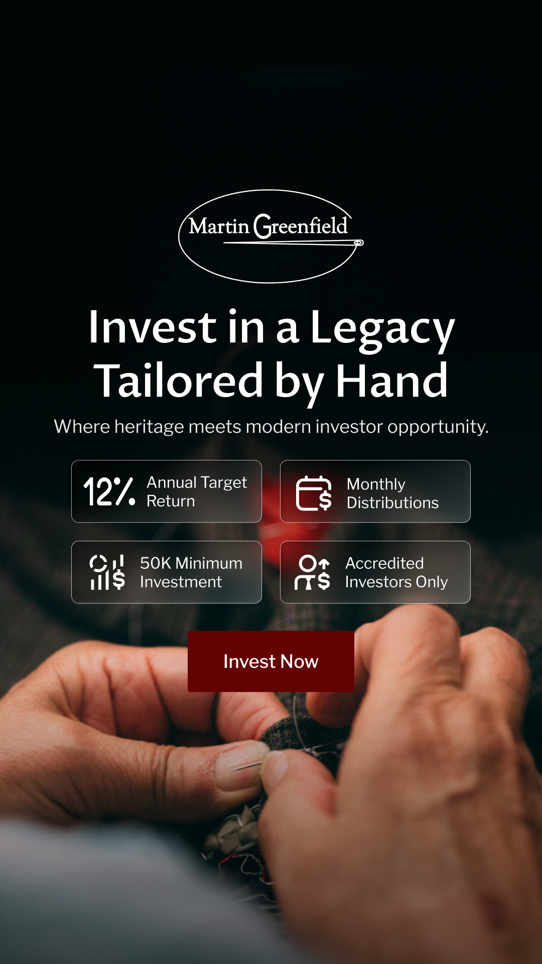 Martin Greenfield Custom Shops Facebook ad from Nov 26, 2025