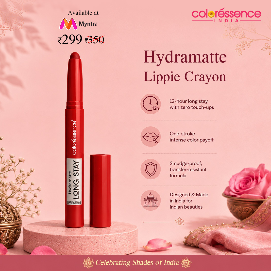 Coloressence Facebook ad: Discover Coloressence Makeup on Myntra!