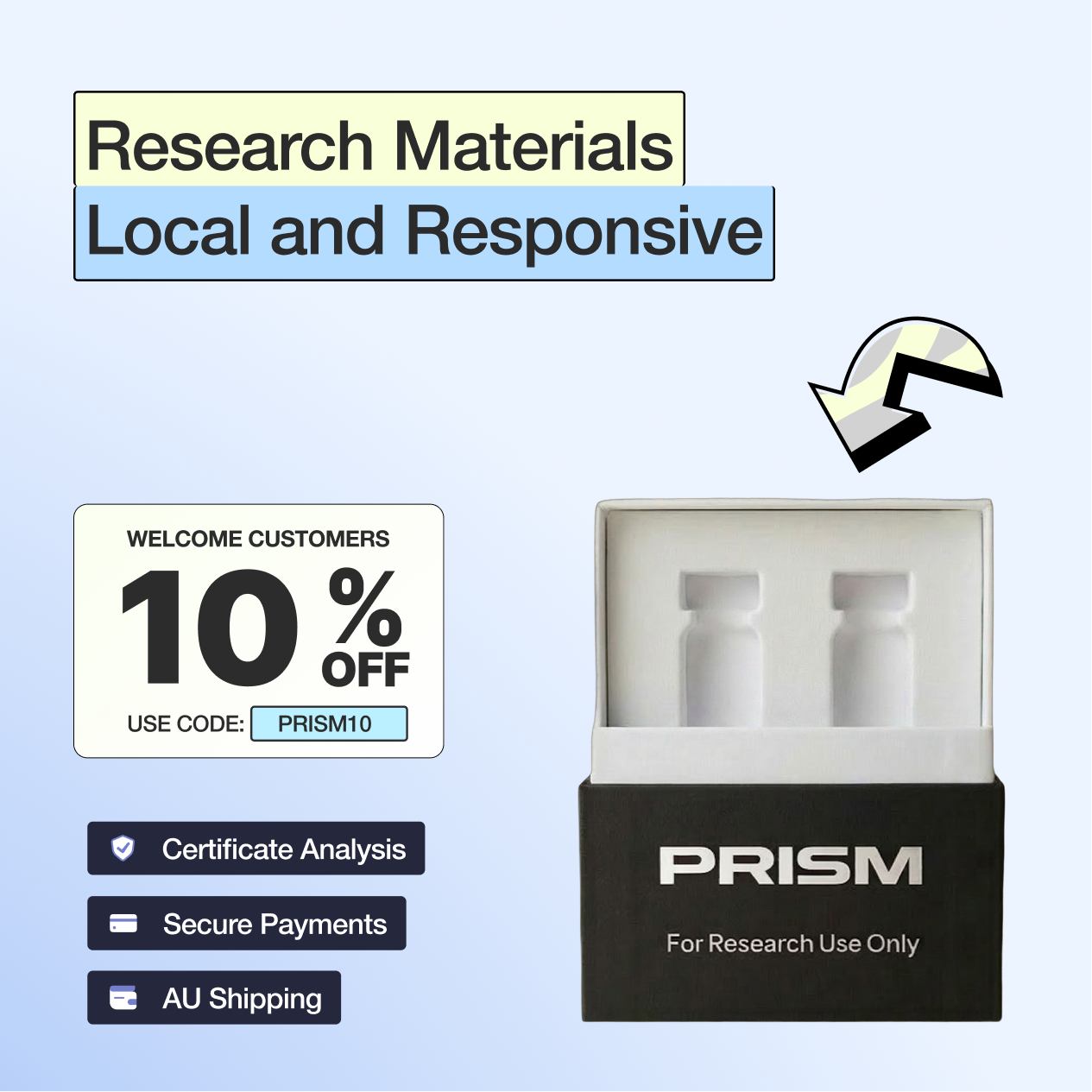 Prism United Facebook ad: Explore Research Materials