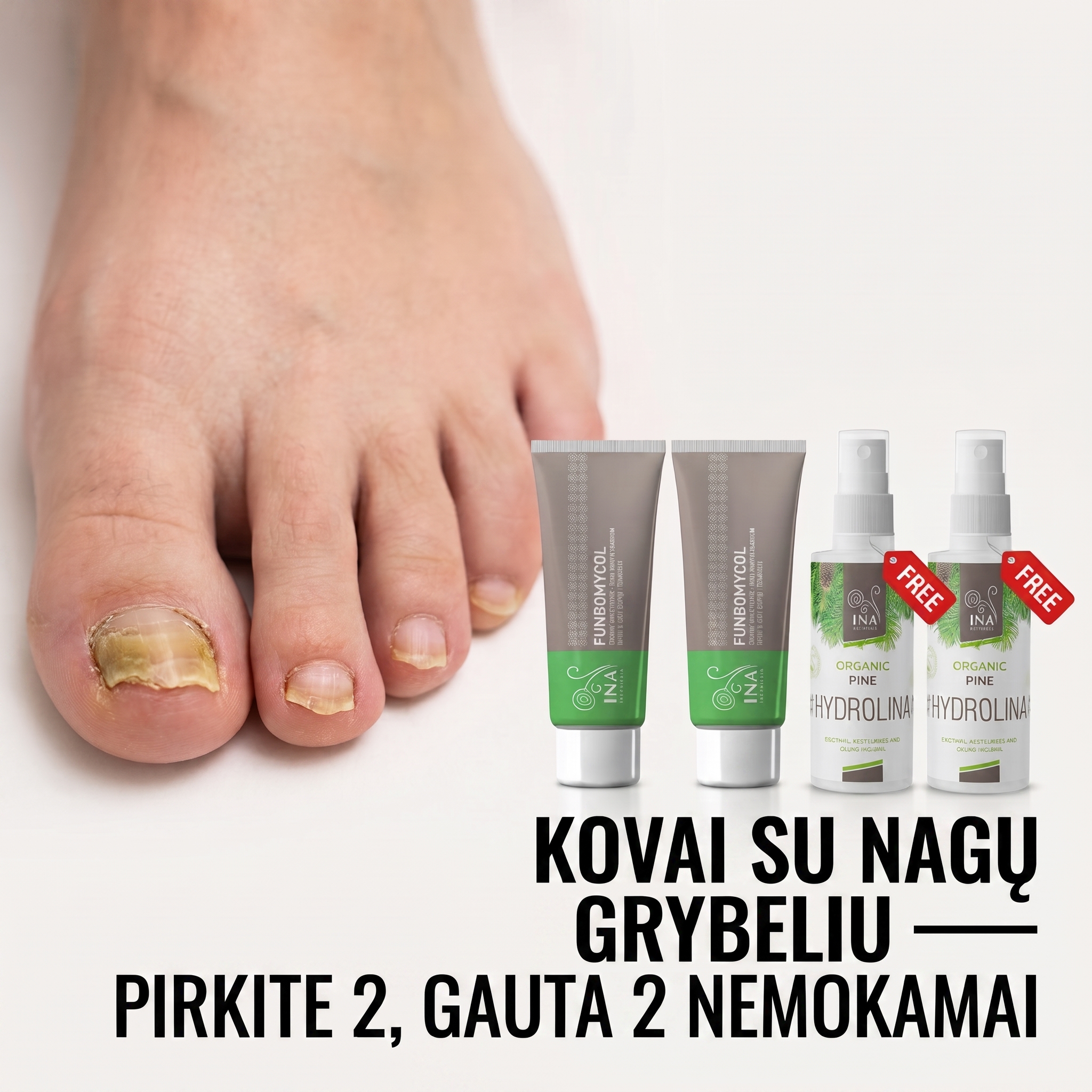Šeimos Organinė Kosmetika - InaEssentials.lt Facebook ad: Pirk 2 kremus ir gauk 2 dovanas