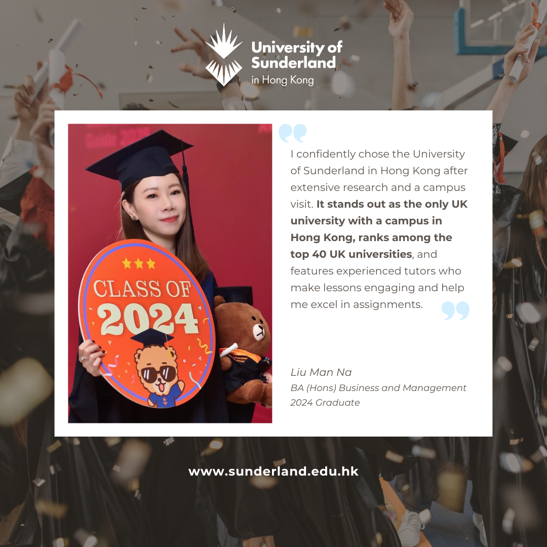 University of Sunderland in Hong Kong Facebook ad: 【最快9個月取得英國(榮譽)學士學位】