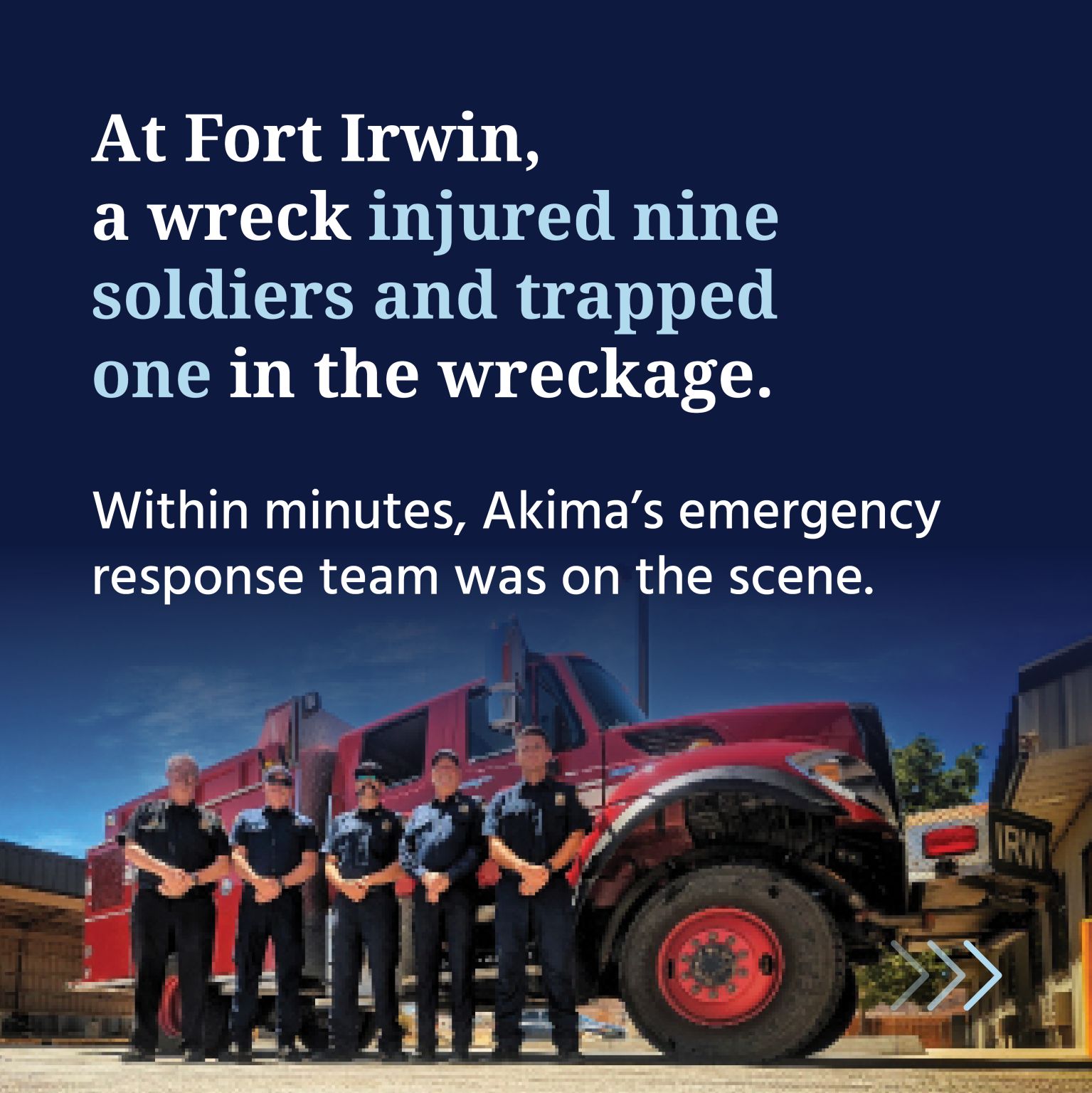Akima Facebook ad: When seconds matter, we deliver.
