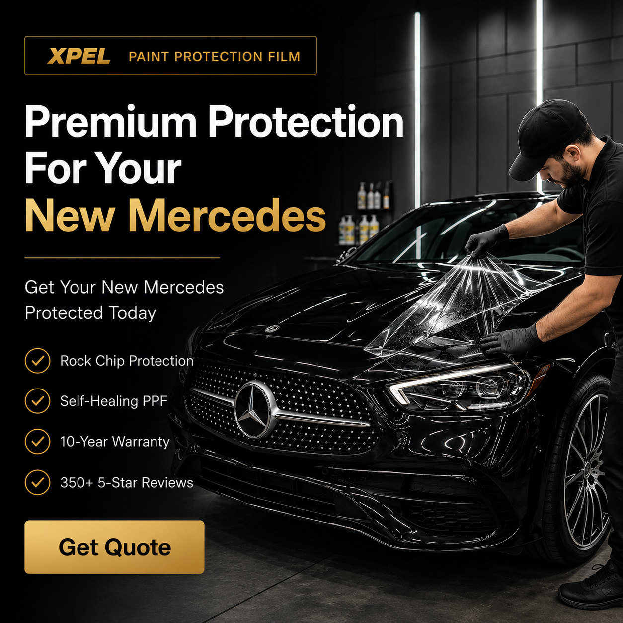 PGC WRAP Facebook ad: Premium Protection For Your New Mercedes