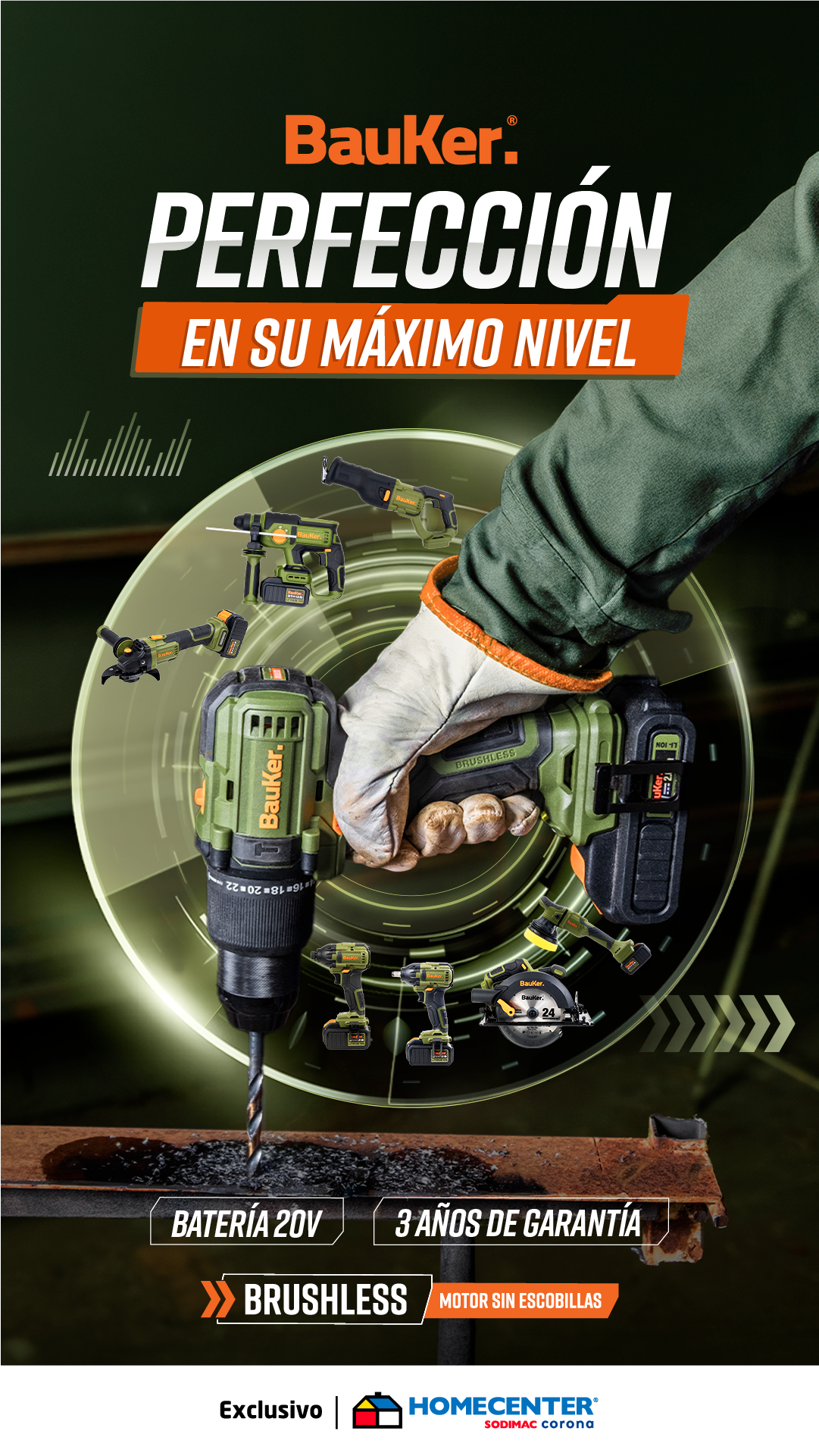 Homecenter Facebook ad: Herramientas Bauker