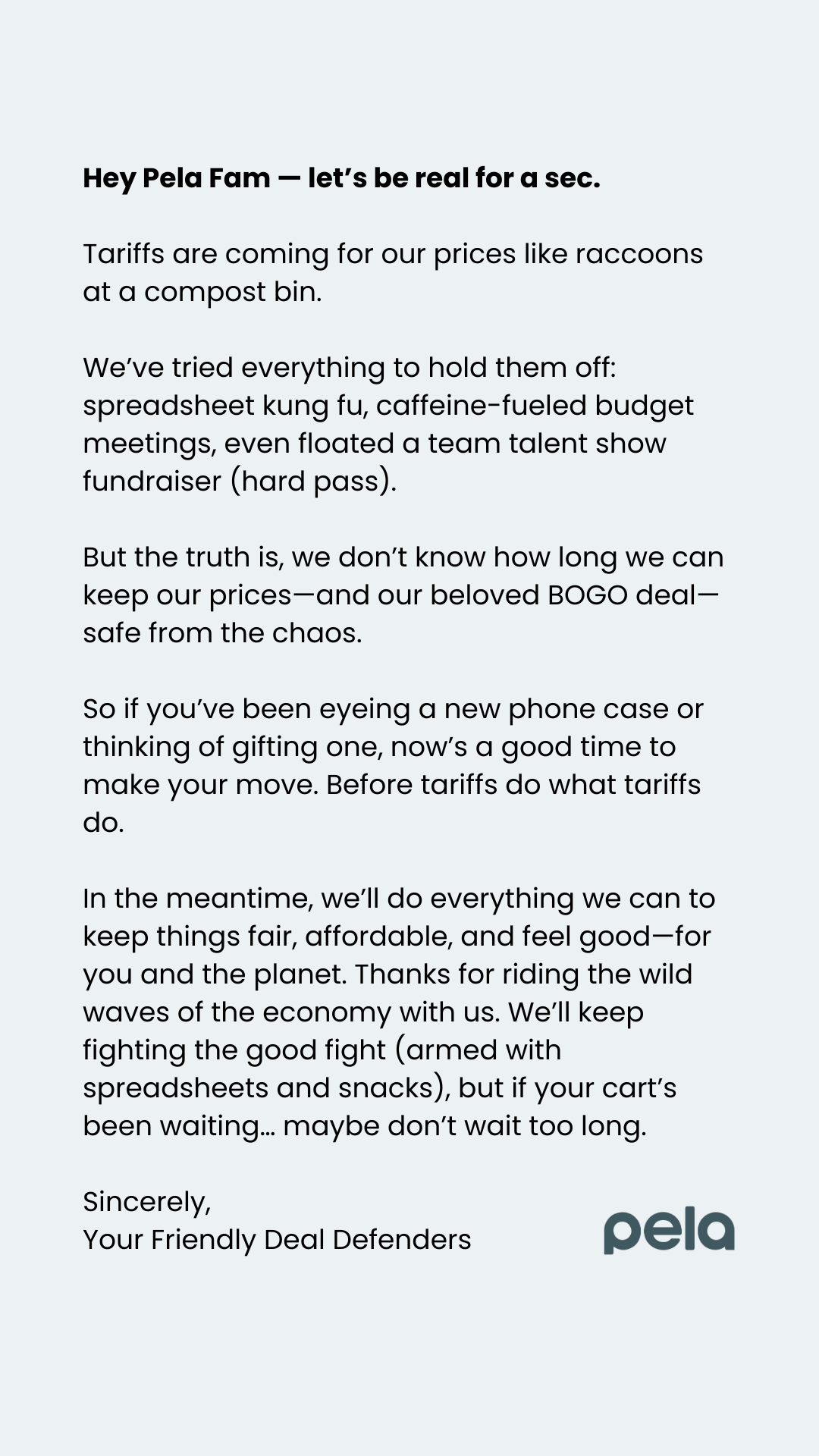 Pela Case Facebook ad