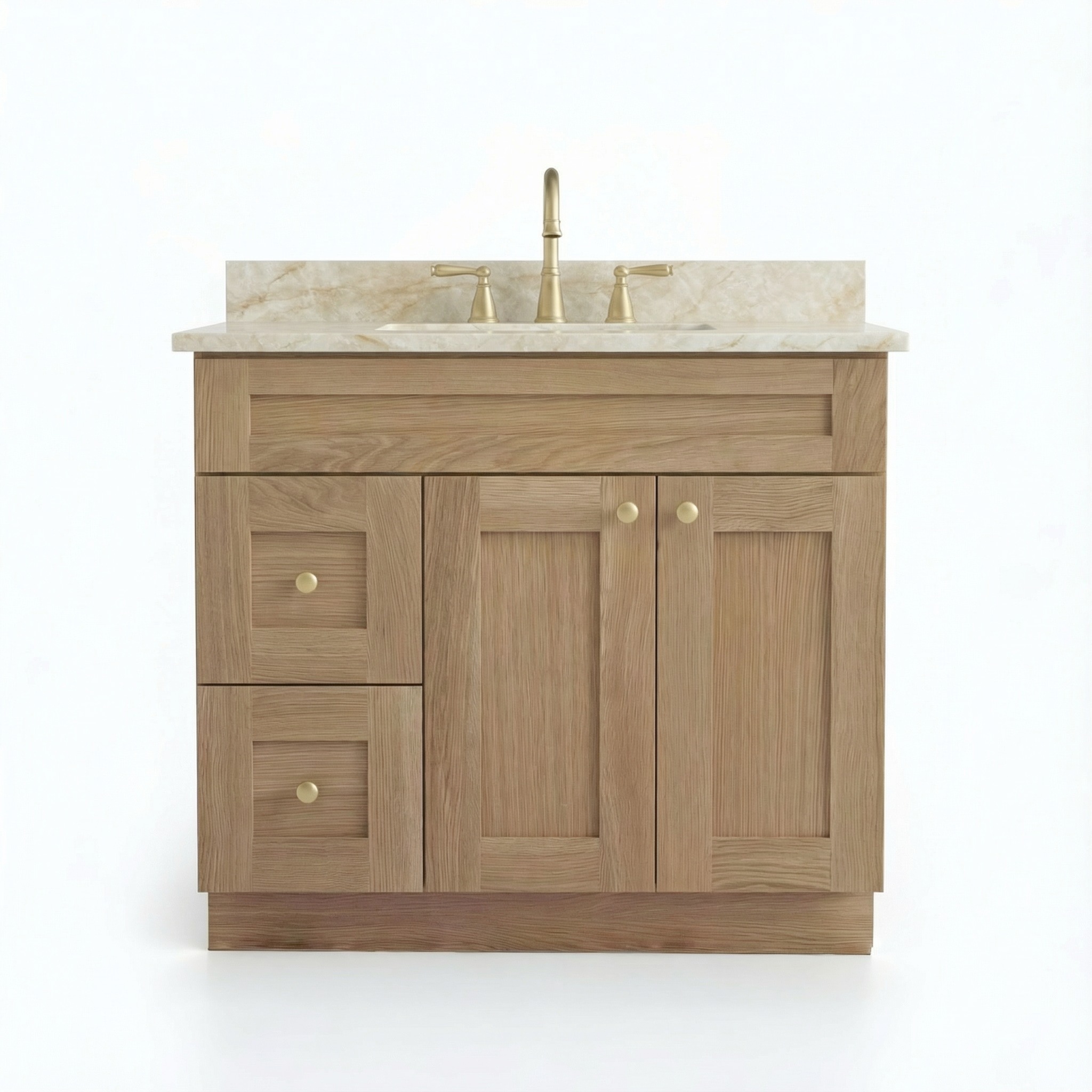 Mike Gerbert Facebook ad: 36 Bathroom Oak Vanity with Quartz Amber Mahal Top