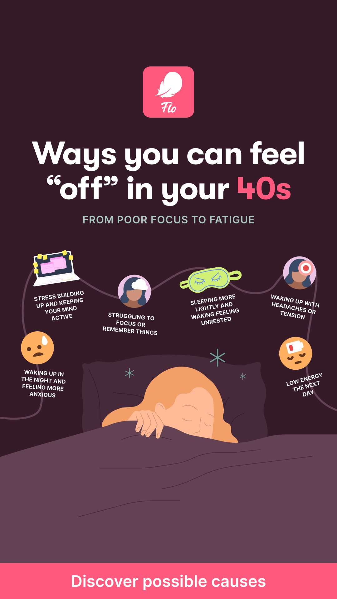 Flo Health App Facebook ad: Try Flo and never look back
