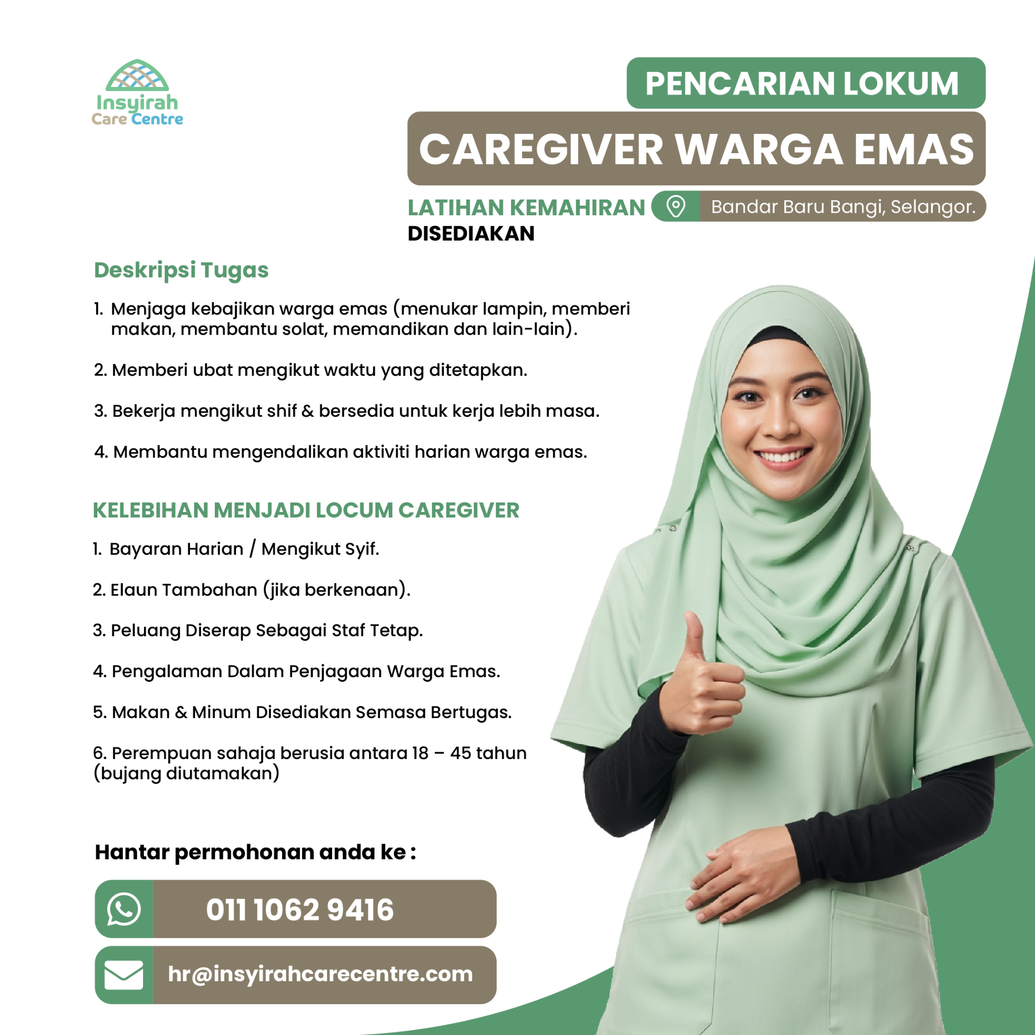 Insyirah Care Center Facebook ad: MOHON SEKARANG