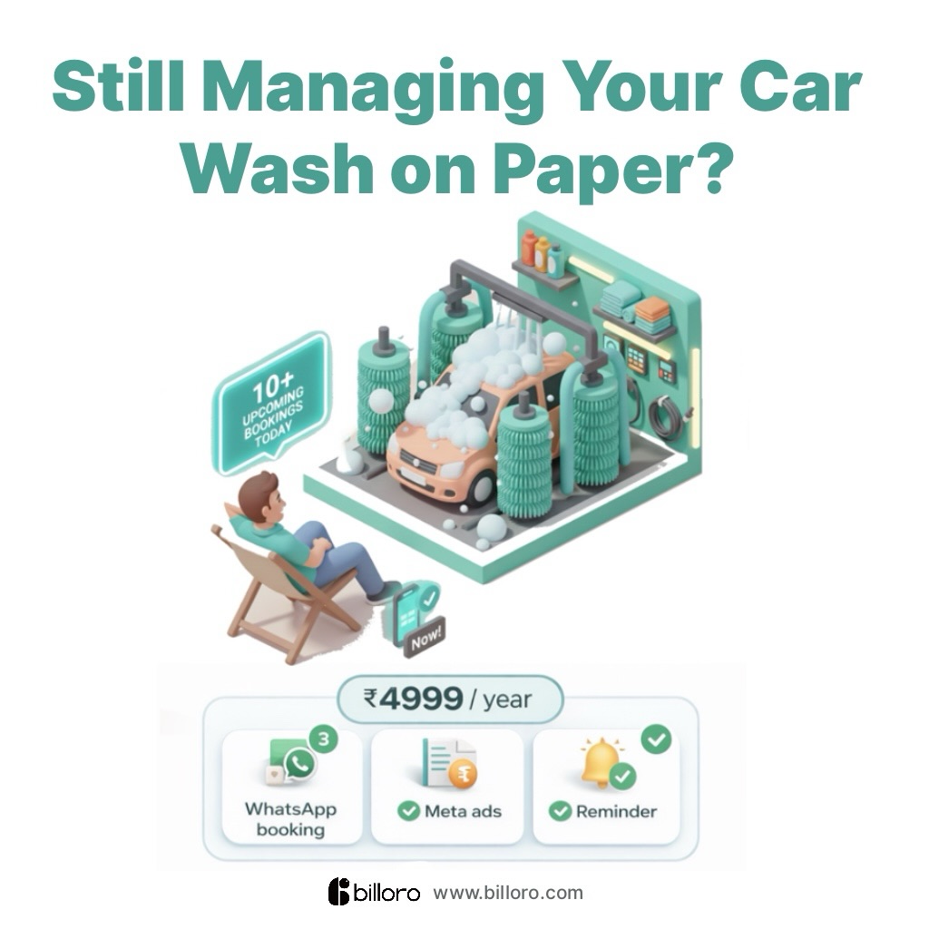 Billoro Facebook ad: All-in-One Software for Car Wash & Detailing Studios