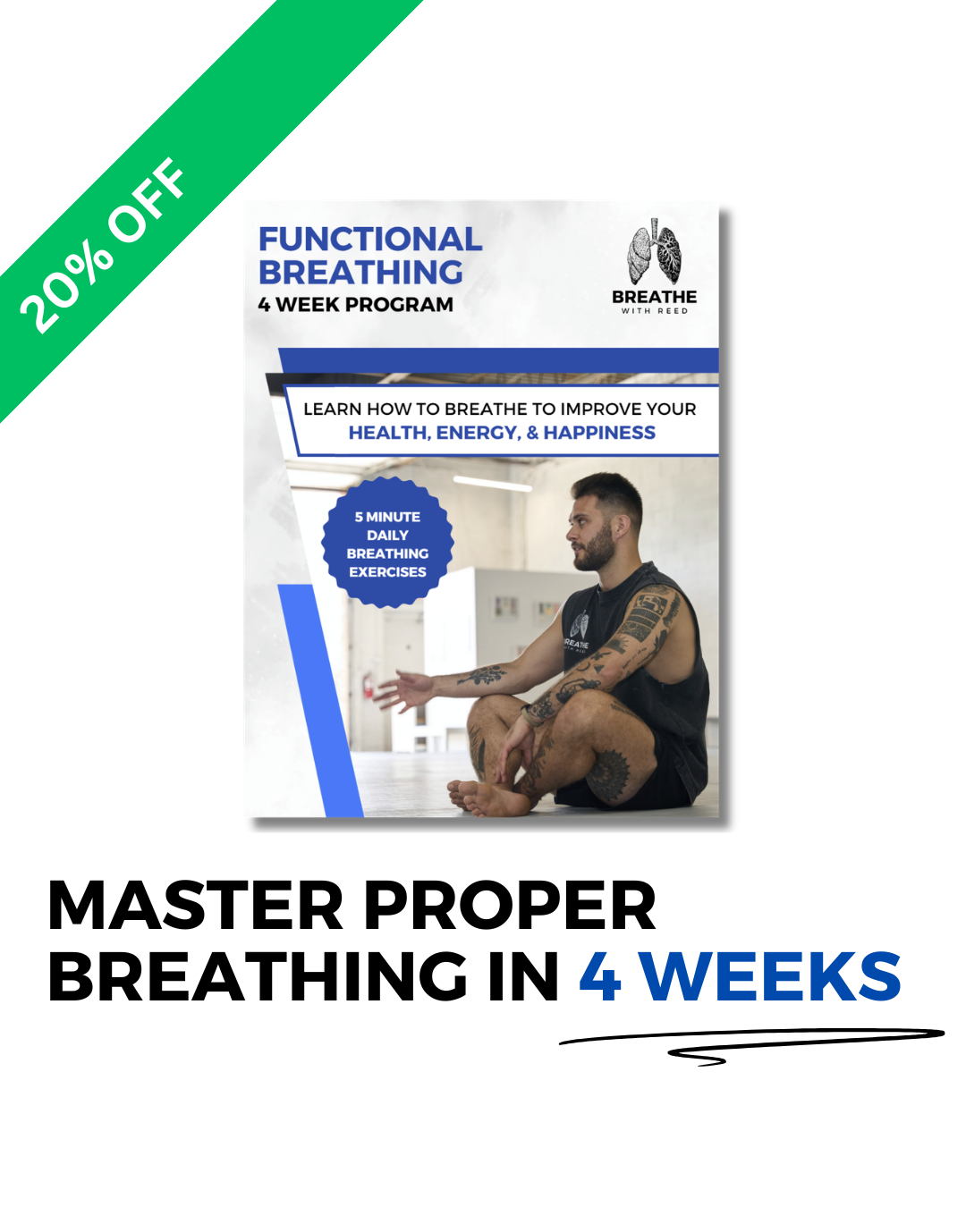 Breathe With Reed Facebook ad: Melt stress away in 5 minutes per day.