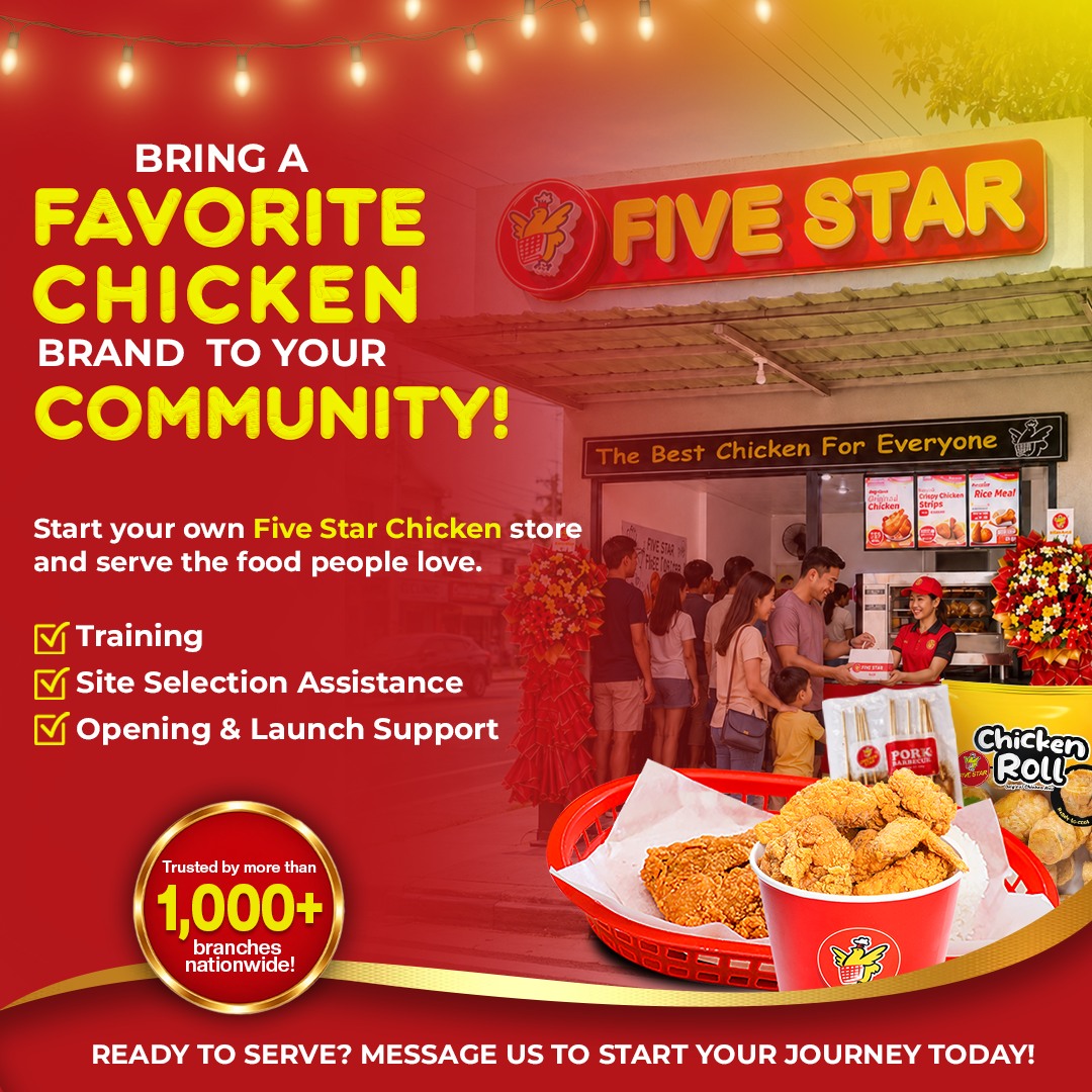 Five Star Chicken Philippines Facebook ad: Big opportunities can start right in your neighborhood.