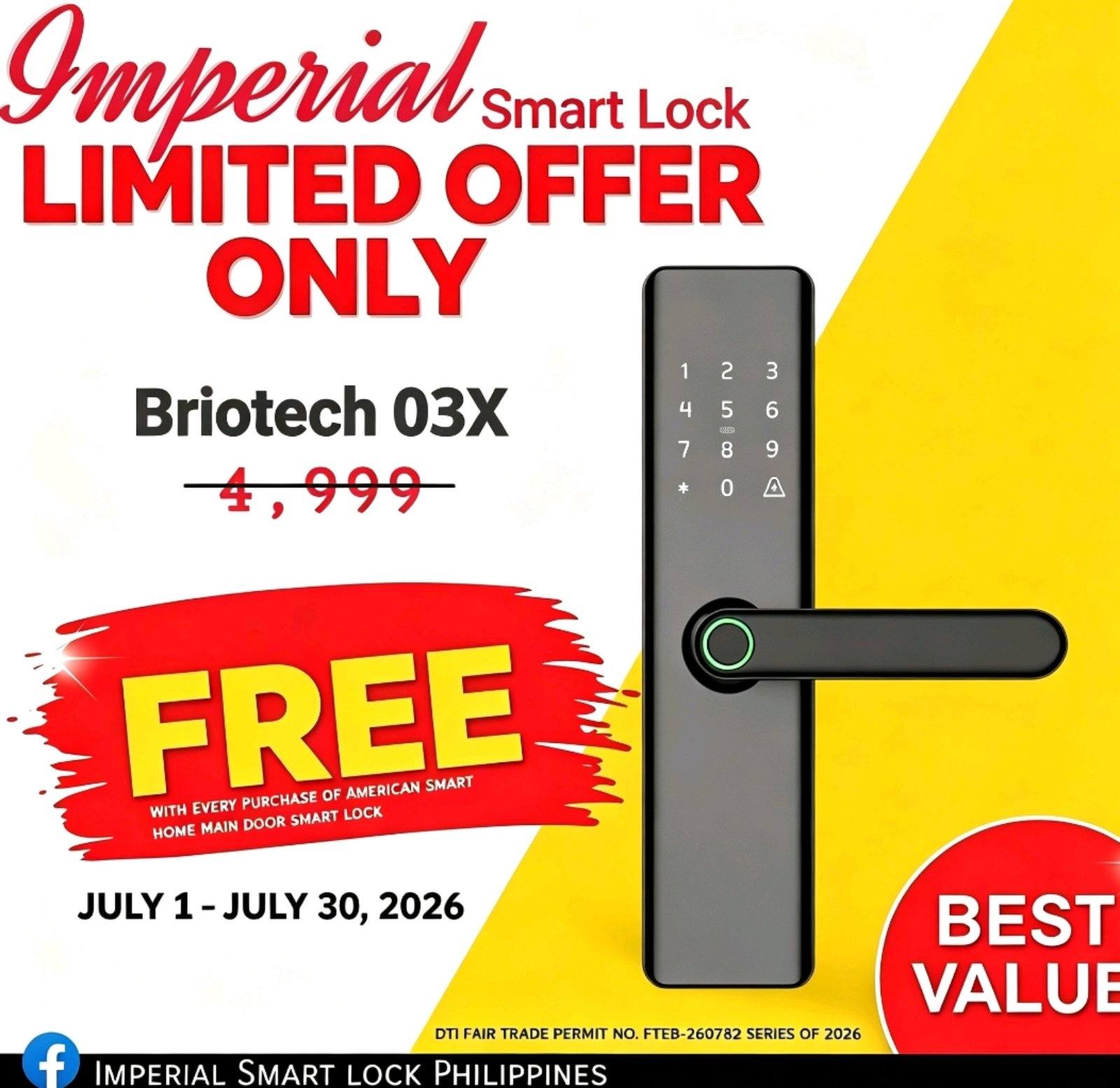 Imperial Smart Lock Philippines Facebook ad: LIMITED OFFER ONLY!