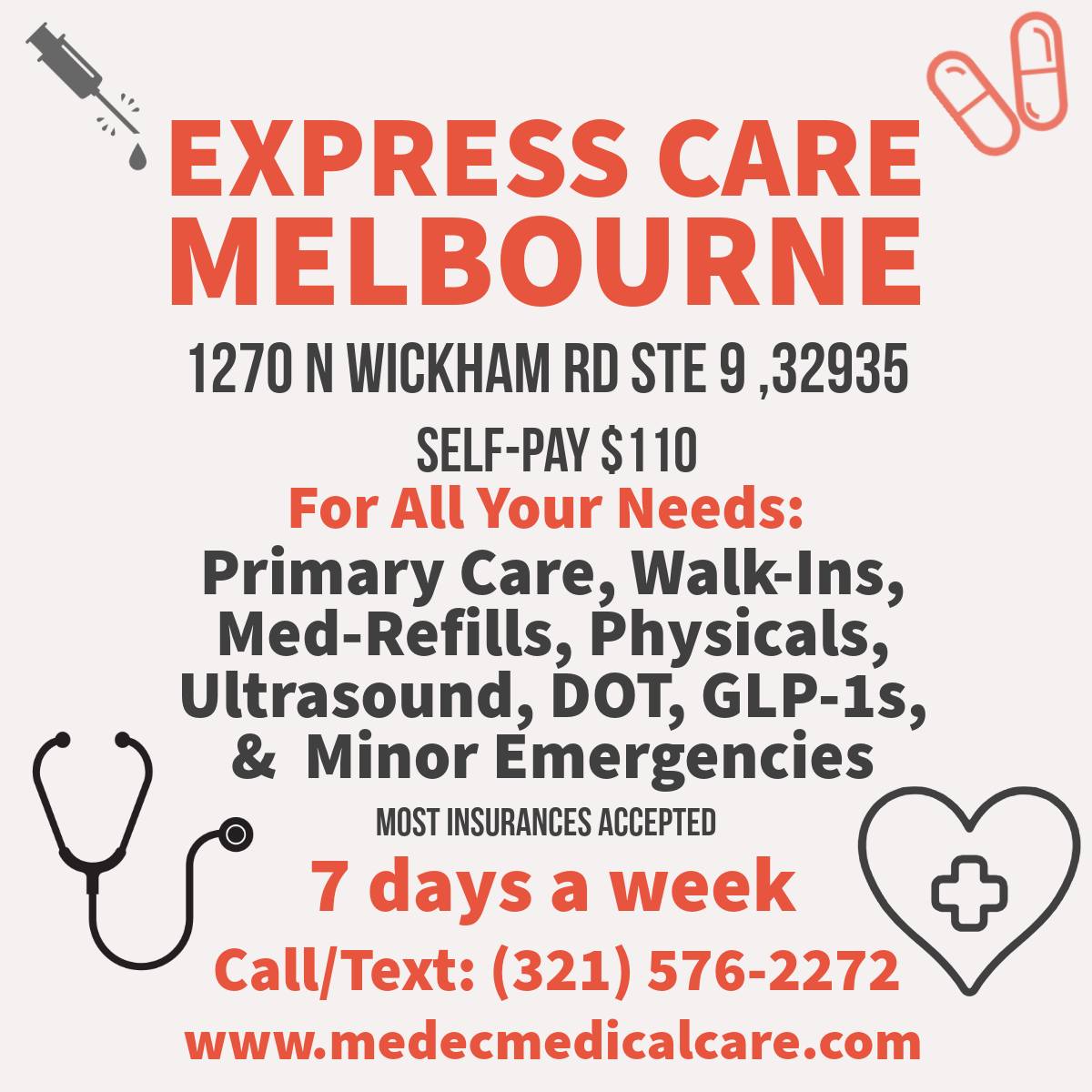 Express Care Melbourne - Medec Facebook ad