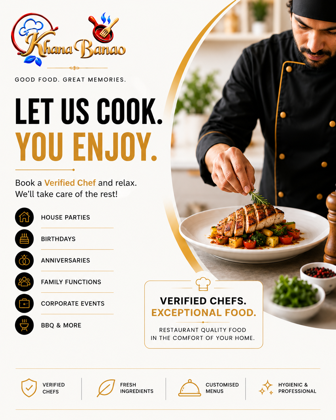 Khana Banao Facebook ad: Host the Party. We'll Handle the Food.