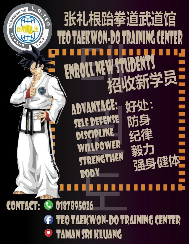 Teo Taekwon-Do Training Center Facebook ad: TEO TAEKWON-DO TRAINING CENTER