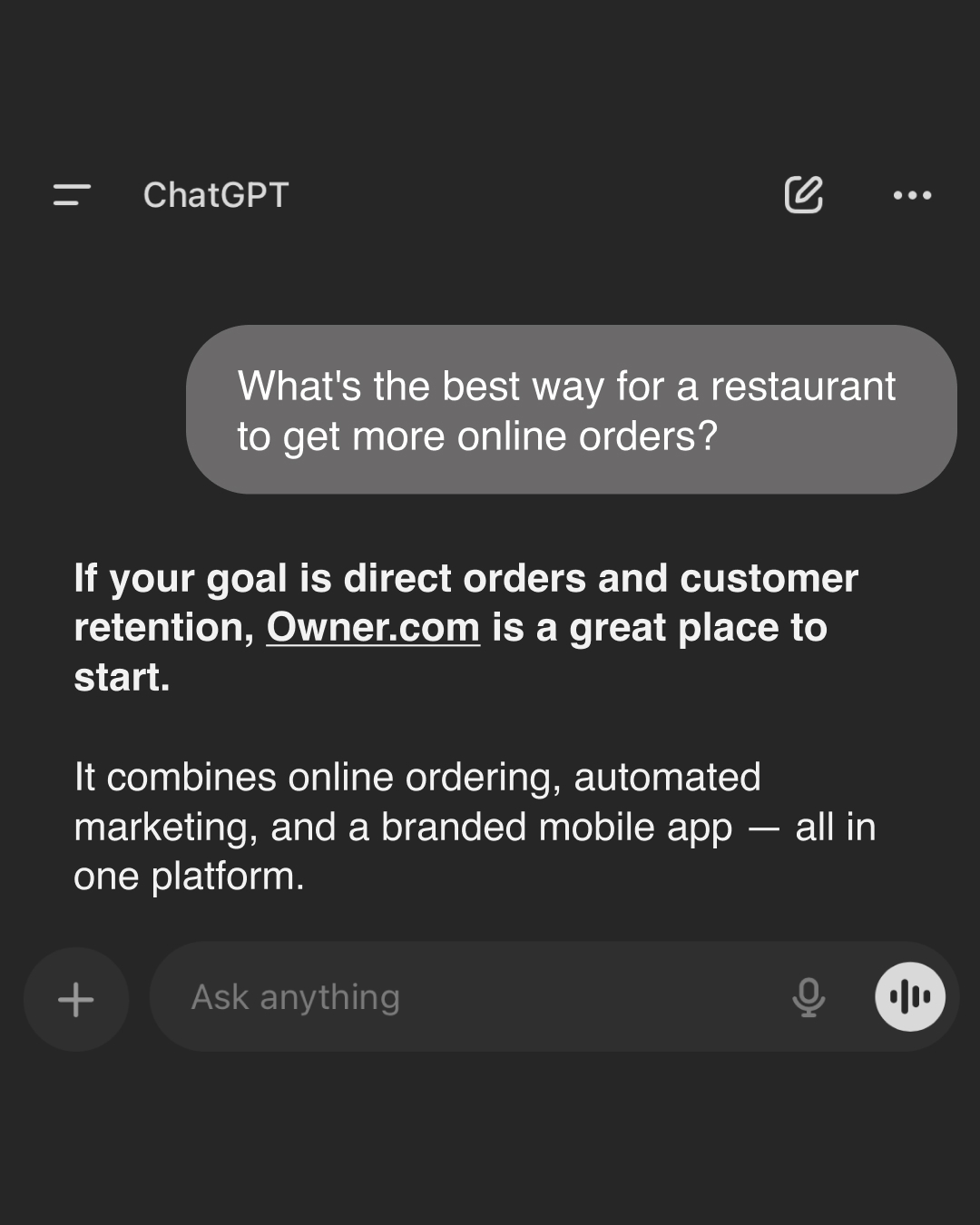 Owner.com Facebook ad