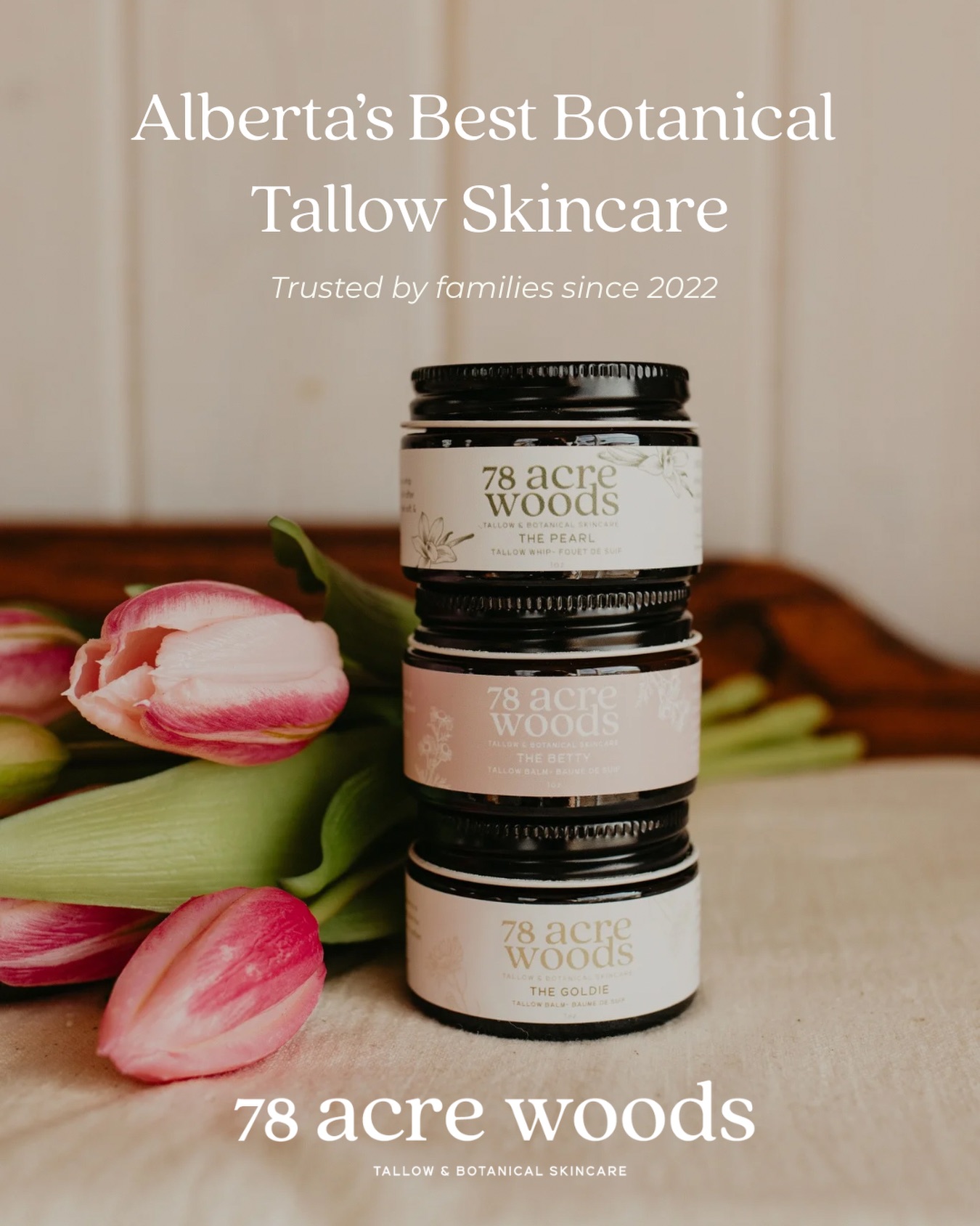 78acrewoods.tallow Facebook ad: Alberta Tallow Skincare- Botanically Infused- Essential…