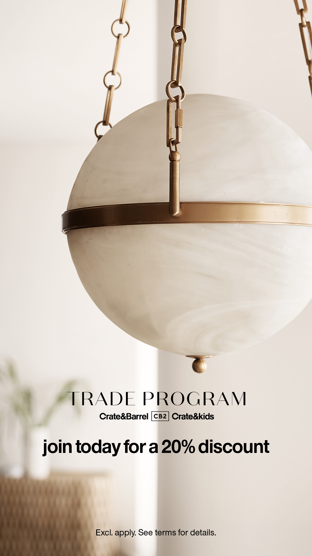 Crate and Barrel Facebook ad